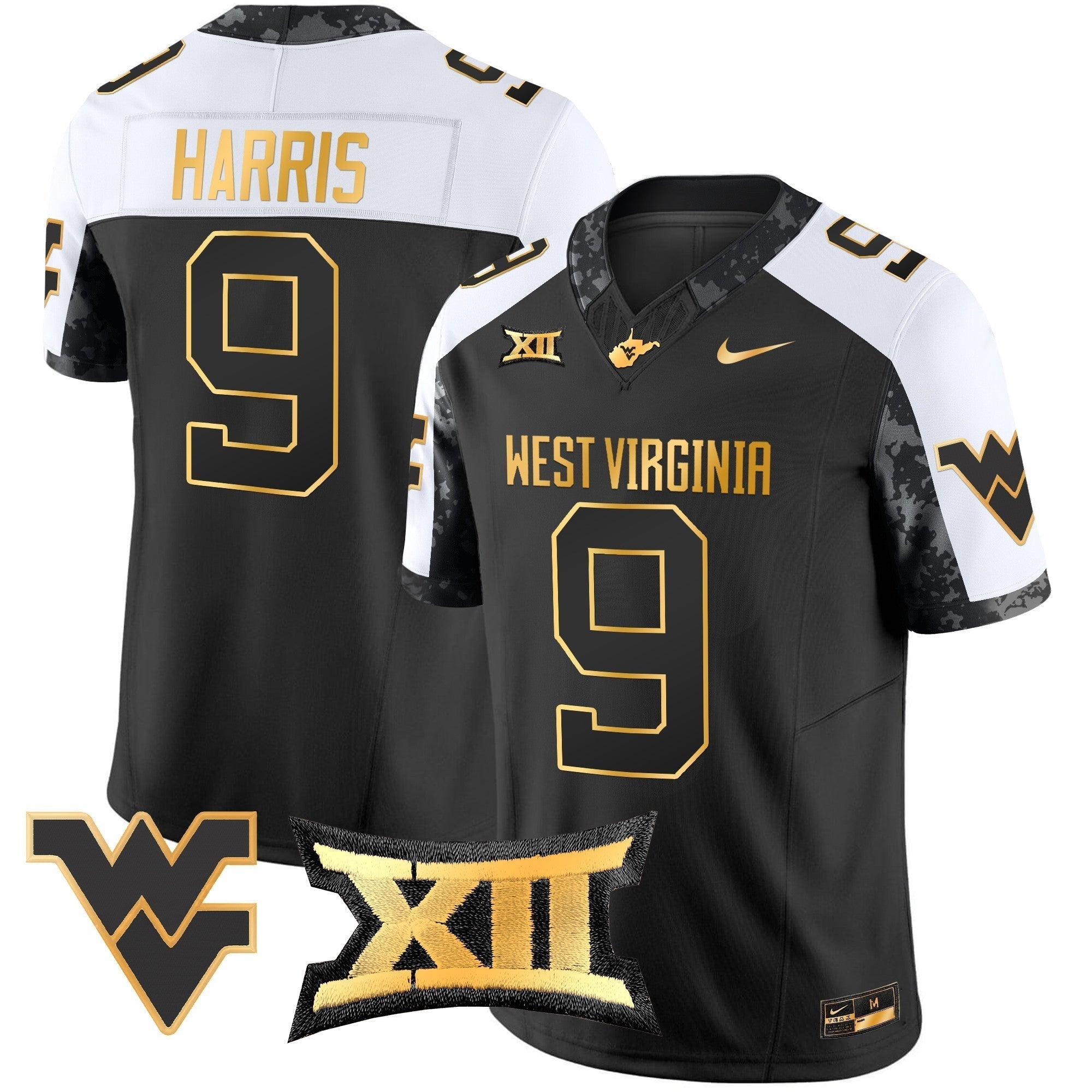 Men West Virginia Mountaineers 2024 Gold Vapor Limited Jersey - All Stitched