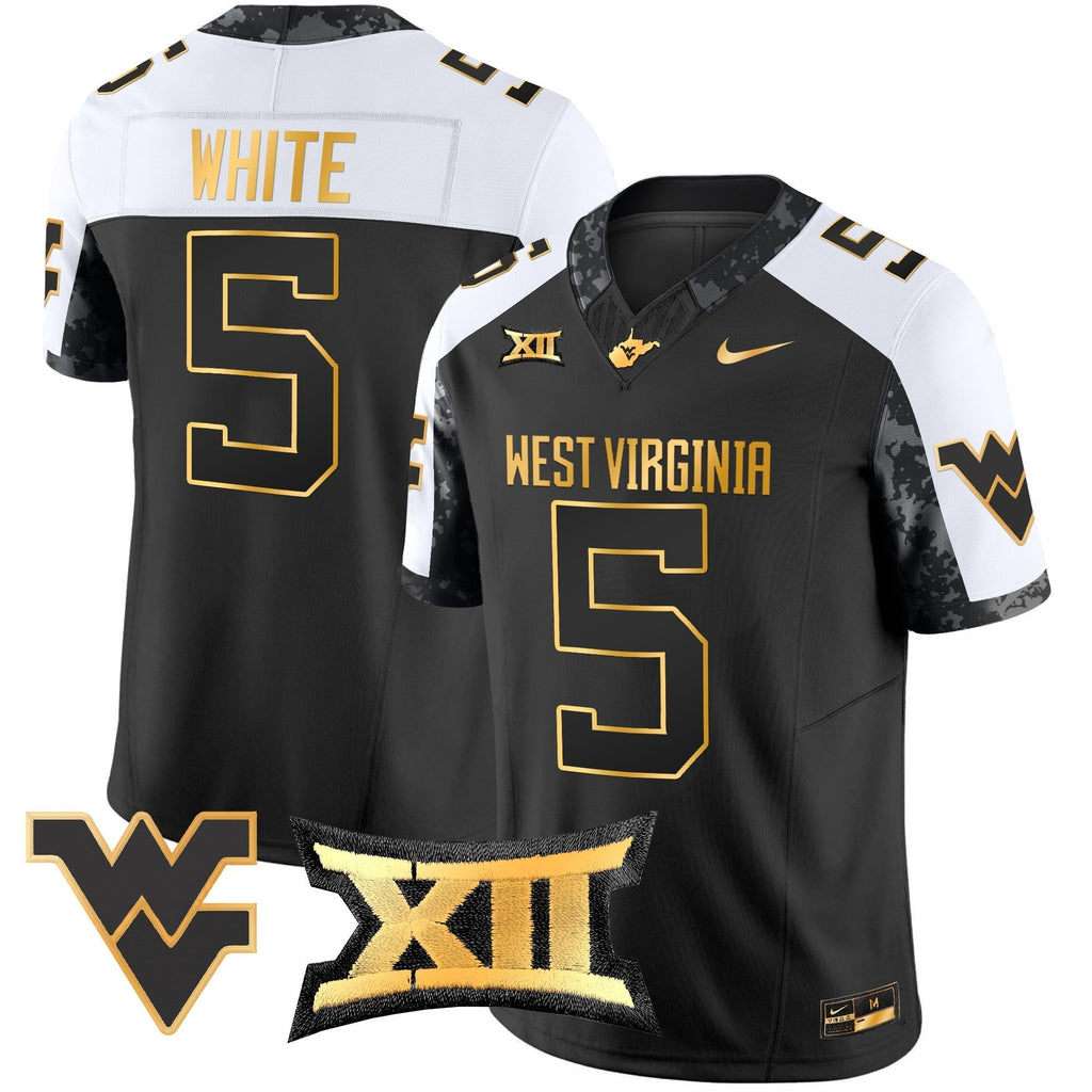 Men West Virginia Mountaineers 2024 Gold Vapor Limited Jersey - All Stitched