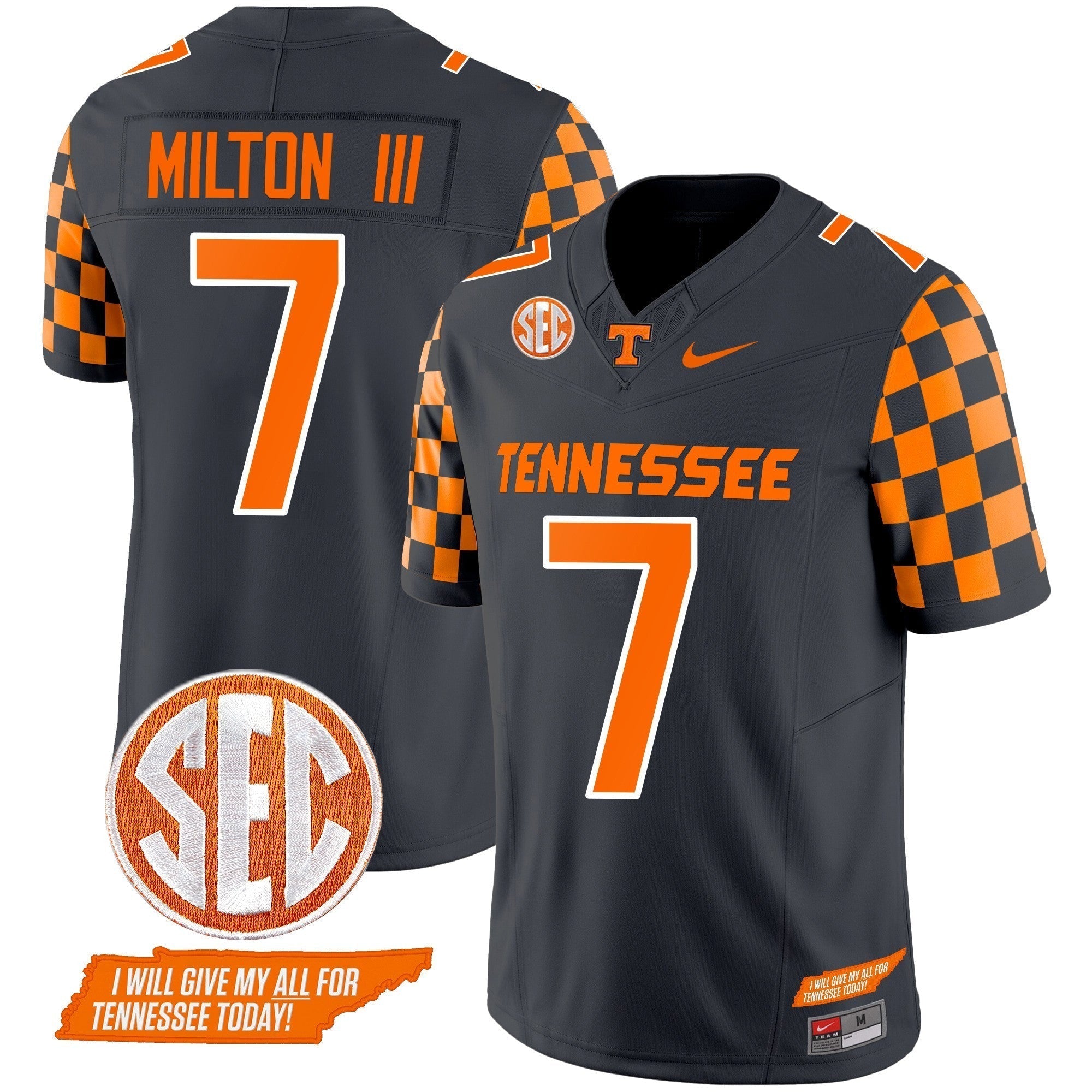 Men Tennessee Volunteers 2024 Checkerboard Vapor Limited Jersey V2 - All Stitched
