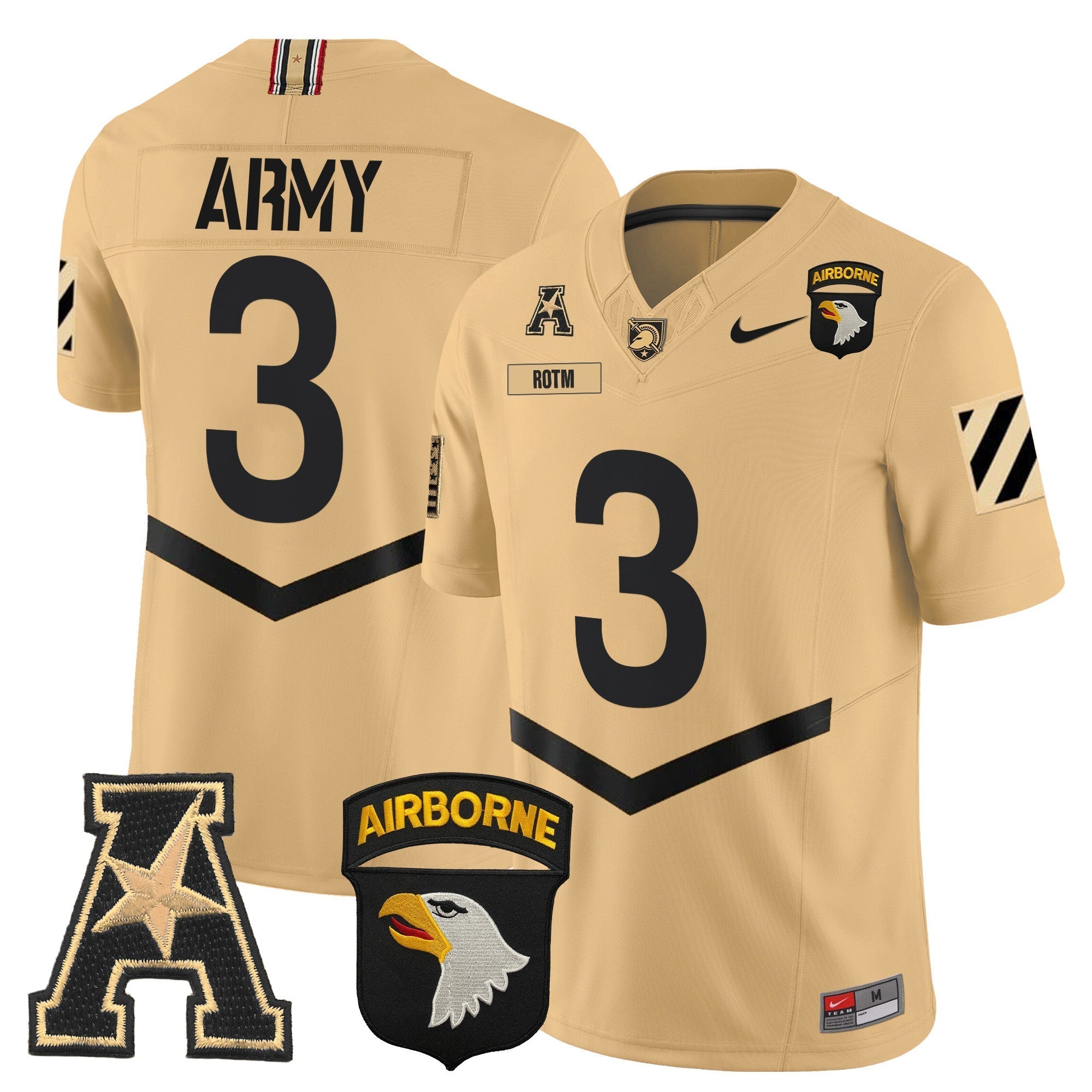 Men Army Black Knights 101st Airborne Division Patch 2024 Vapor Limited Jersey V3 - All Stitched