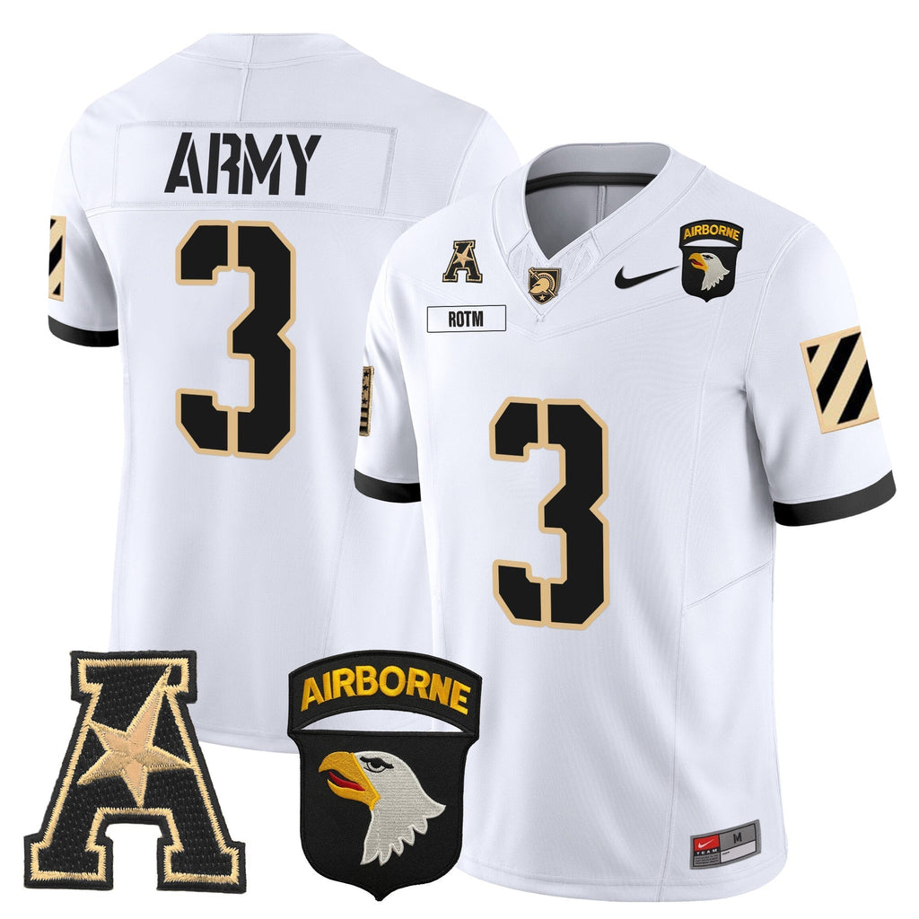 Men Army Black Knights 101st Airborne Division Patch 2024 Vapor Limited Jersey V3 - All Stitched