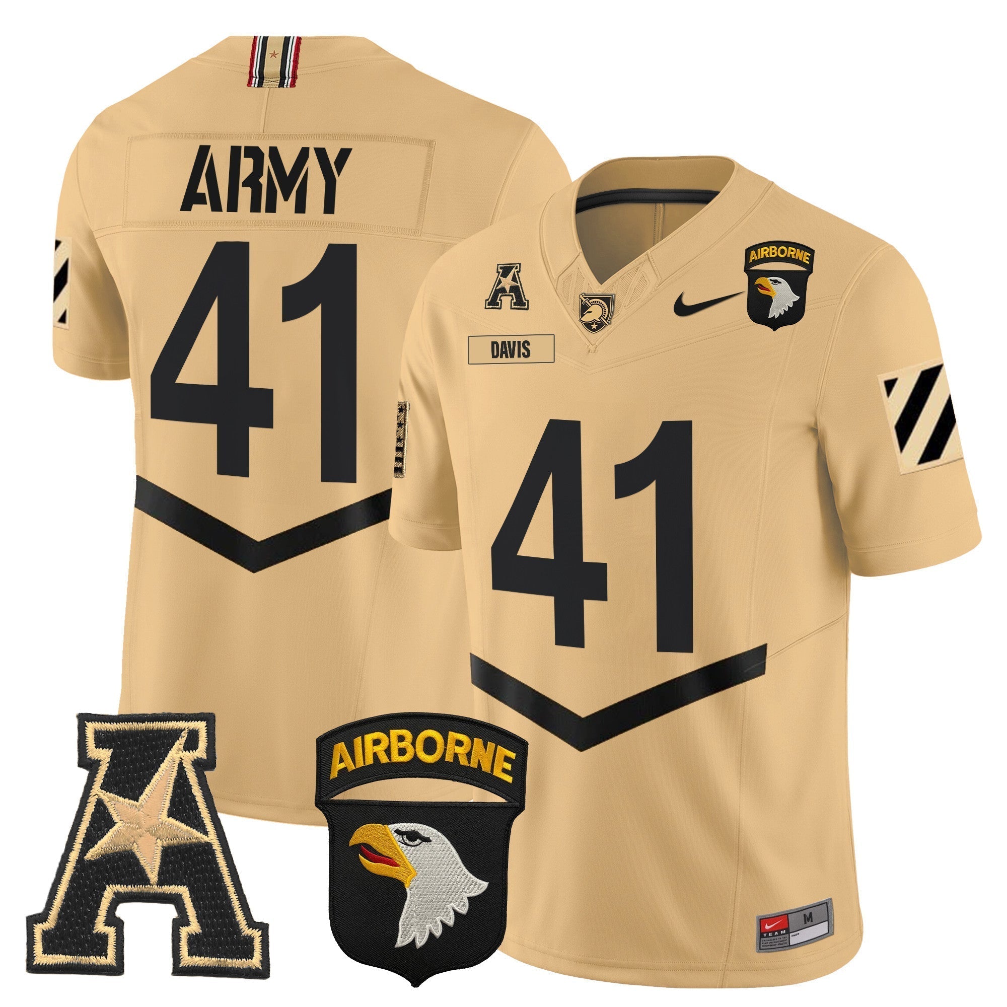 Men Army Black Knights 101st Airborne Division Patch 2024 Vapor Limited Jersey V3 - All Stitched