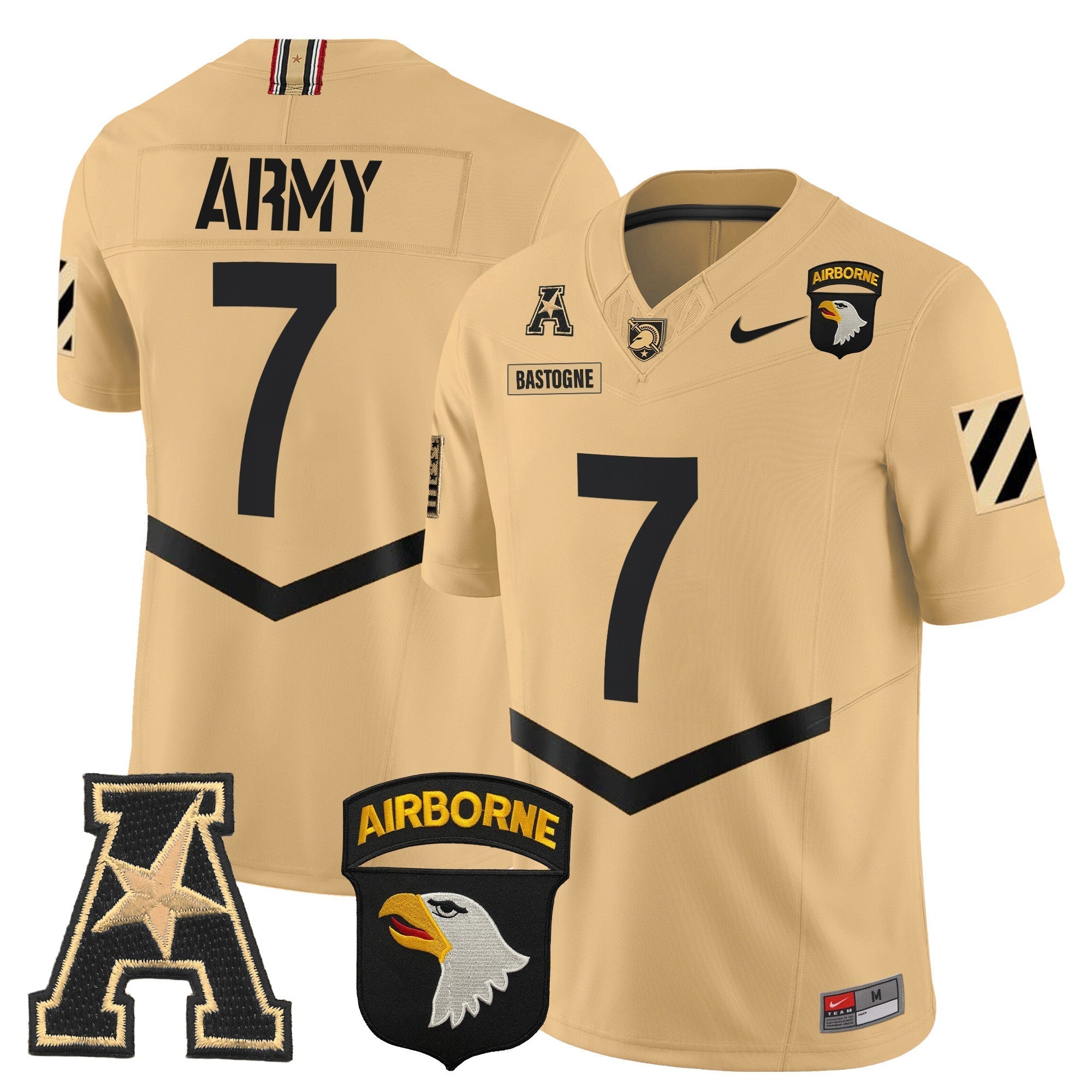 Men Army Black Knights 101st Airborne Division Patch 2024 Vapor Limited Jersey V3 - All Stitched