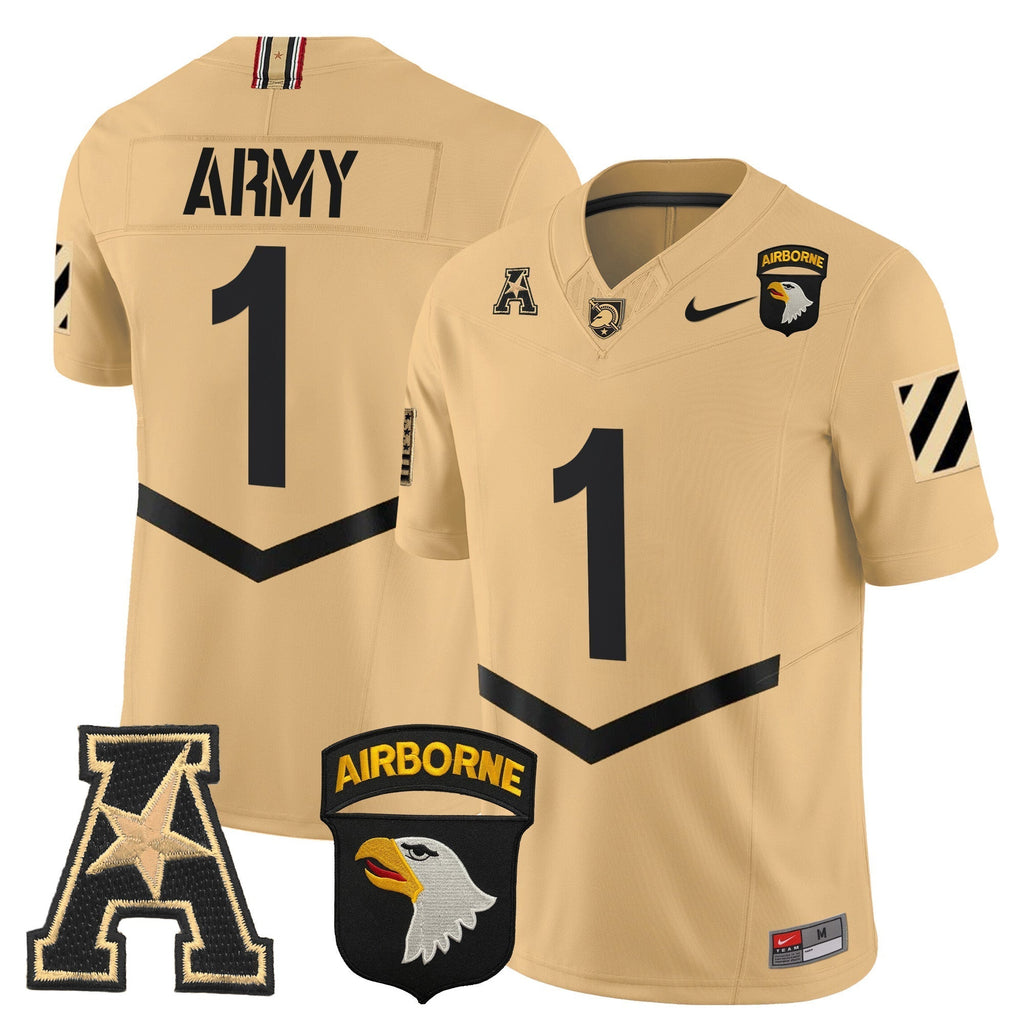 Men Army Black Knights 101st Airborne Division Patch 2024 Vapor Limited Jersey V3 - All Stitched