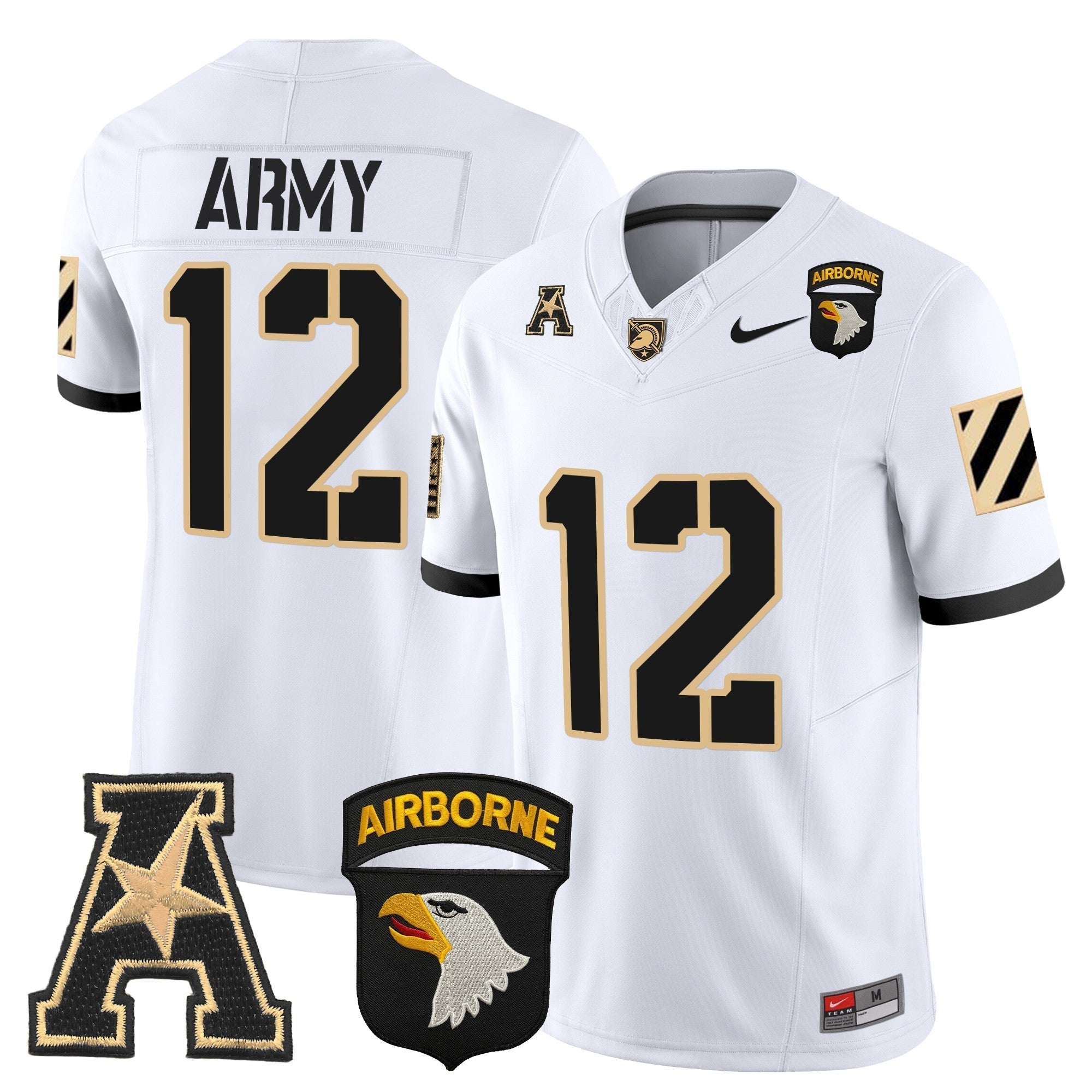 Men Army Black Knights 101st Airborne Division Patch 2024 Vapor Limited Jersey V3 - All Stitched