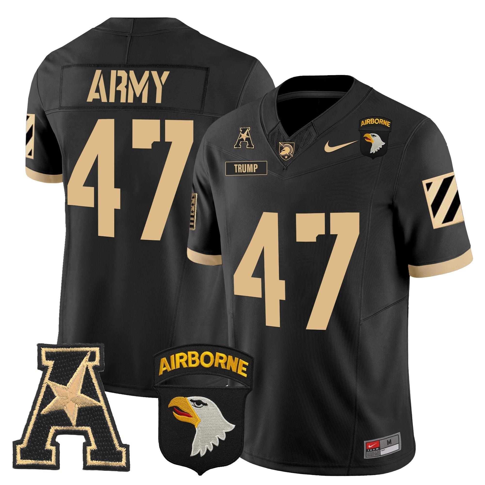 Men Army Black Knights 101st Airborne Division Patch 2024 Vapor Limited Jersey V3 - All Stitched