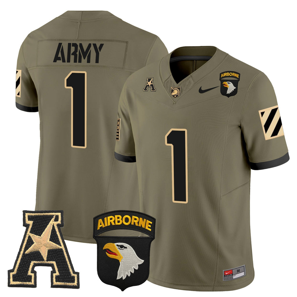Men Army Black Knights 101st Airborne Division Patch 2024 Vapor Limited Jersey V3 - All Stitched