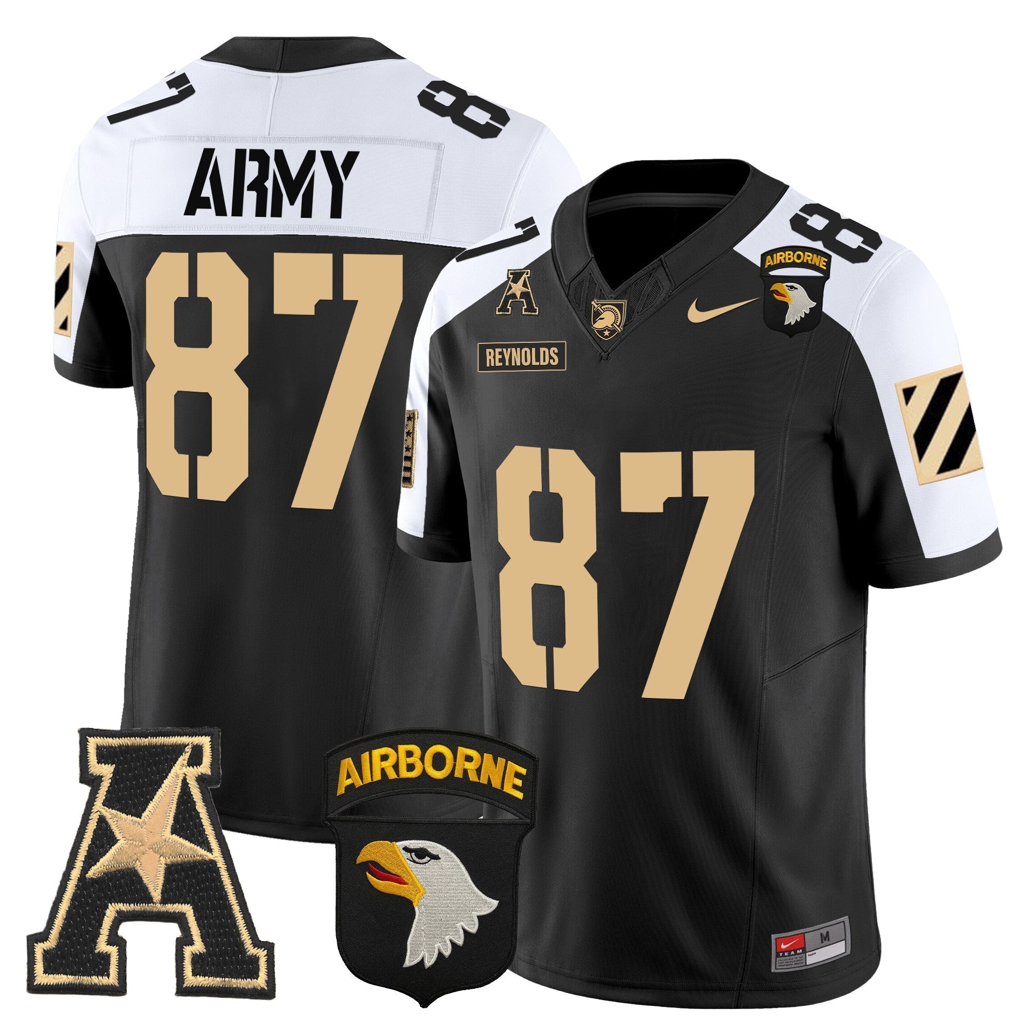 Men Army Black Knights 101st Airborne Division Patch 2024 Vapor Limited Jersey V3 - All Stitched