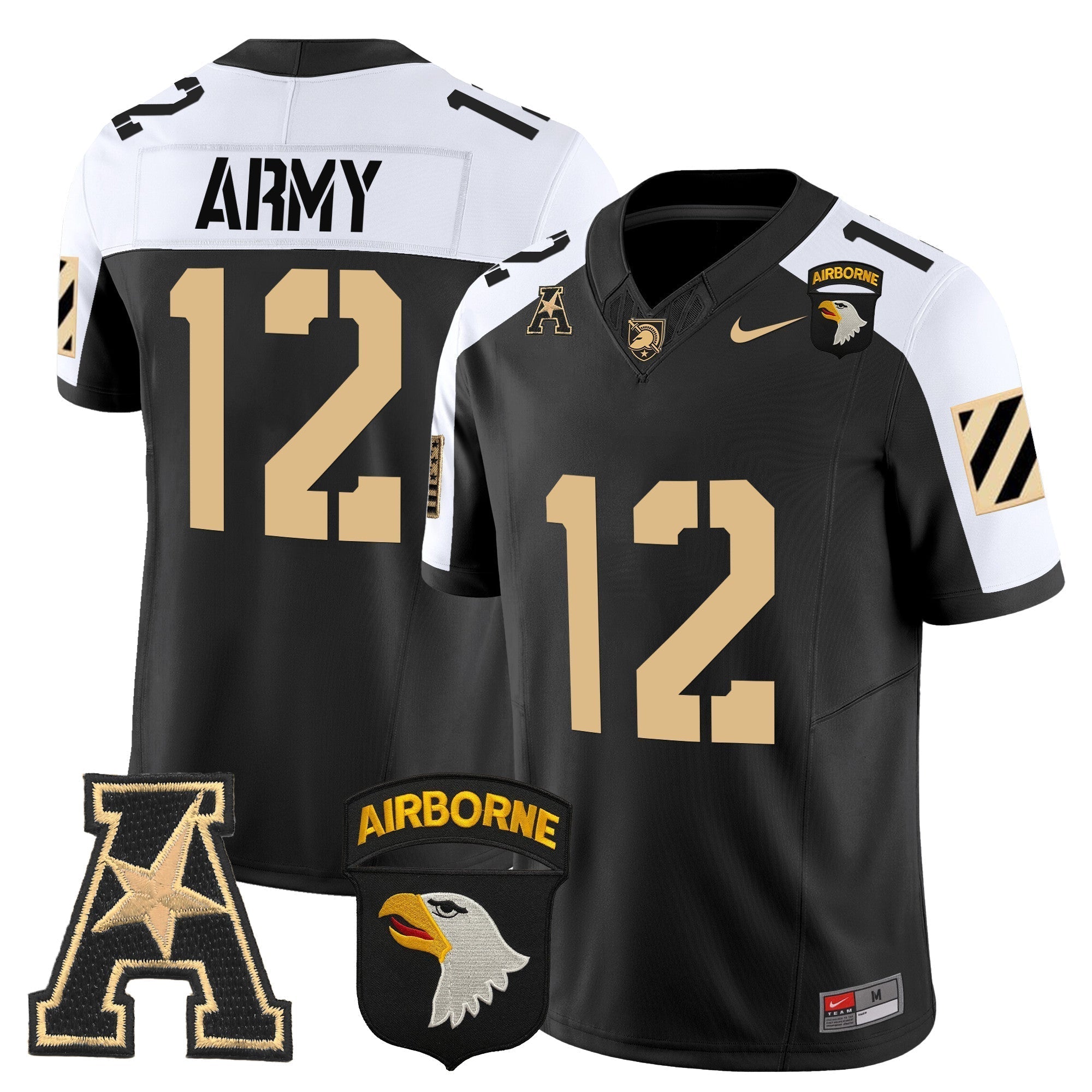 Men Army Black Knights 101st Airborne Division Patch 2024 Vapor Limited Jersey V3 - All Stitched