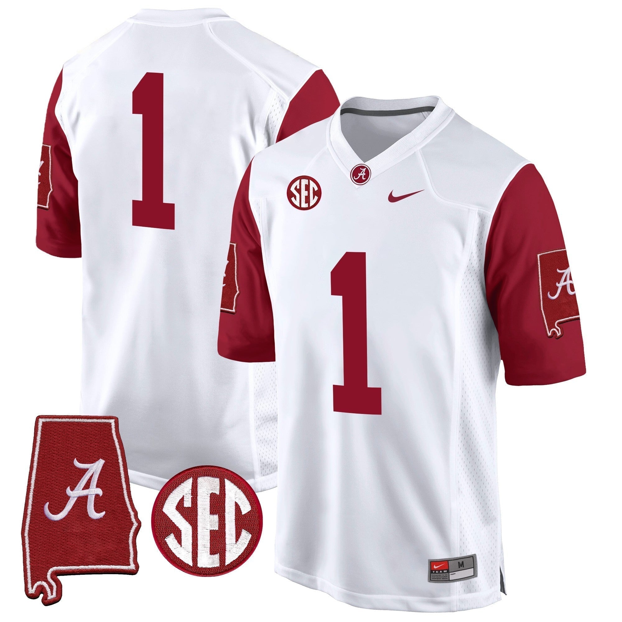 Men Alabama Crimson Tide 2024 Alabama Map Patch Game Jersey - All Stitched