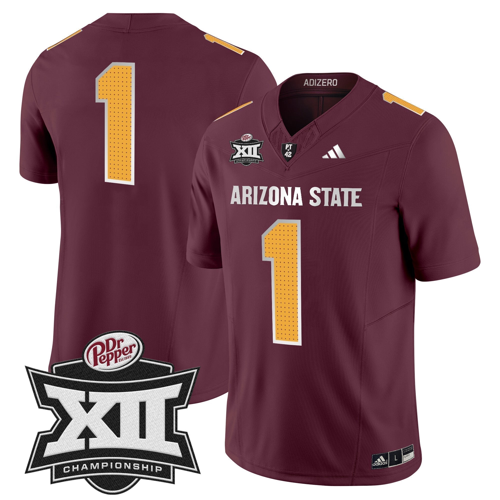 Men Sun Devils 2024 Big 12 Championship Patch Vapor Limited Jersey V2 - All Stitched