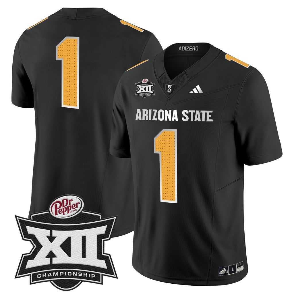 Men Sun Devils 2024 Big 12 Championship Patch Vapor Limited Jersey V2 - All Stitched
