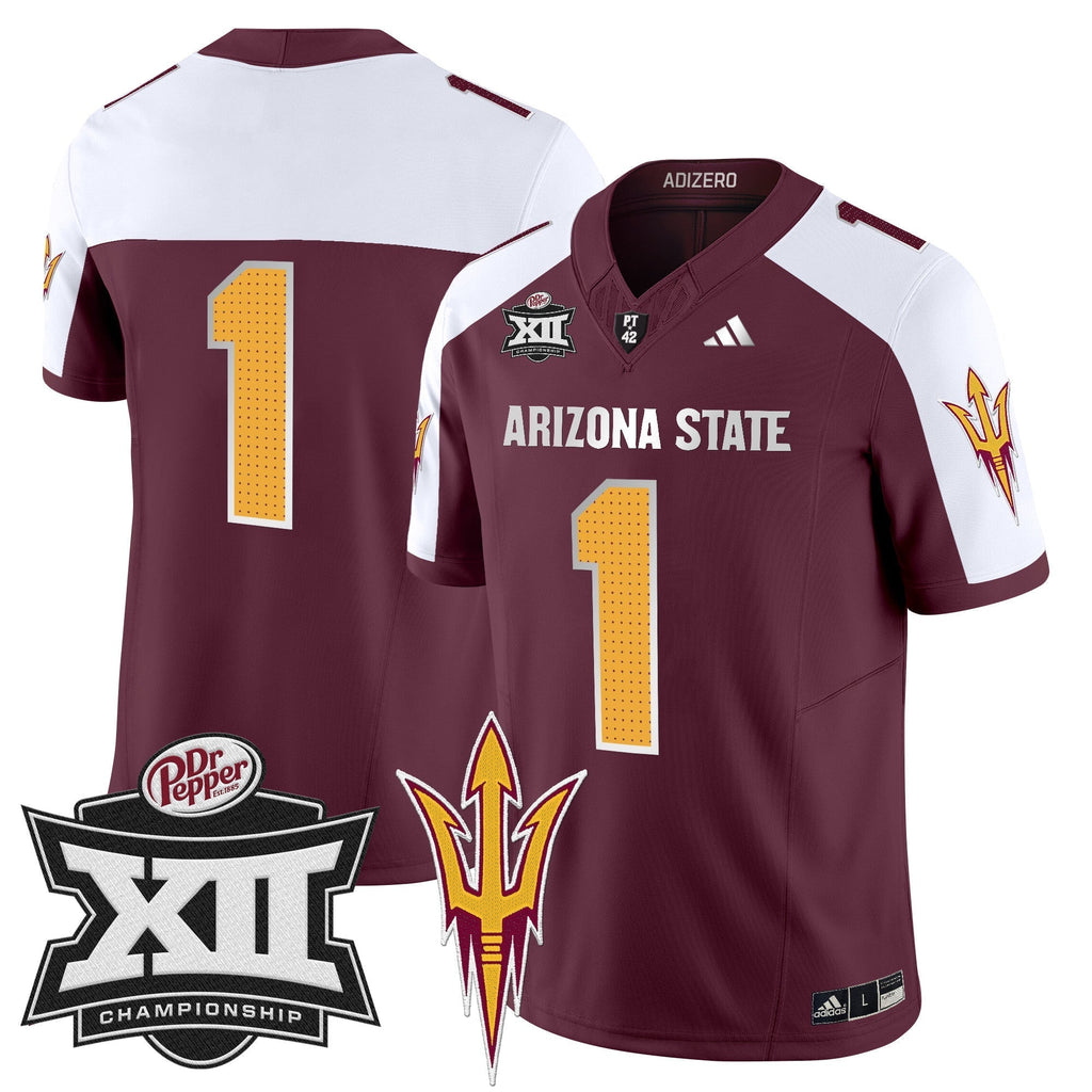 Men Sun Devils 2024 Big 12 Championship Patch Vapor Limited Jersey V2 - All Stitched
