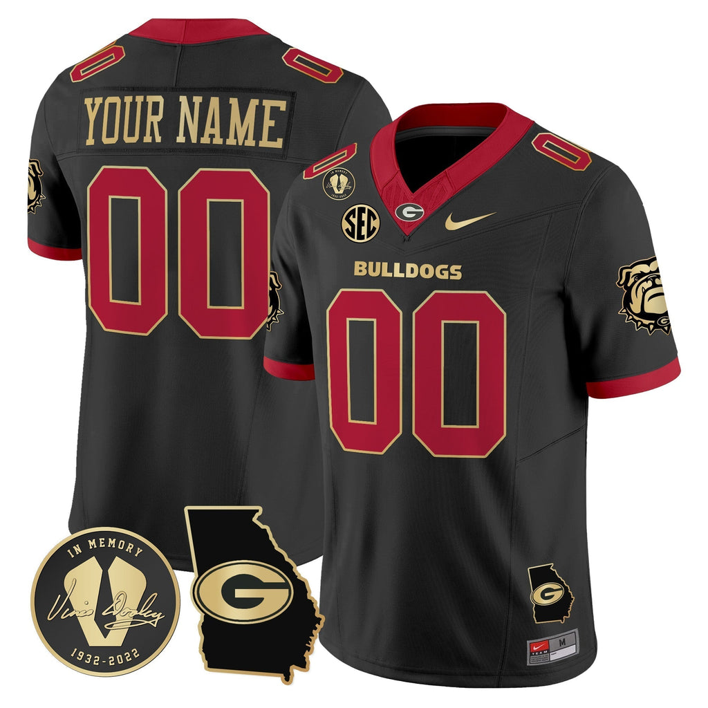 Custom Georgia Bulldogs 2024 Vapor Limited Jersey V5- Georgia Map - All Stitched