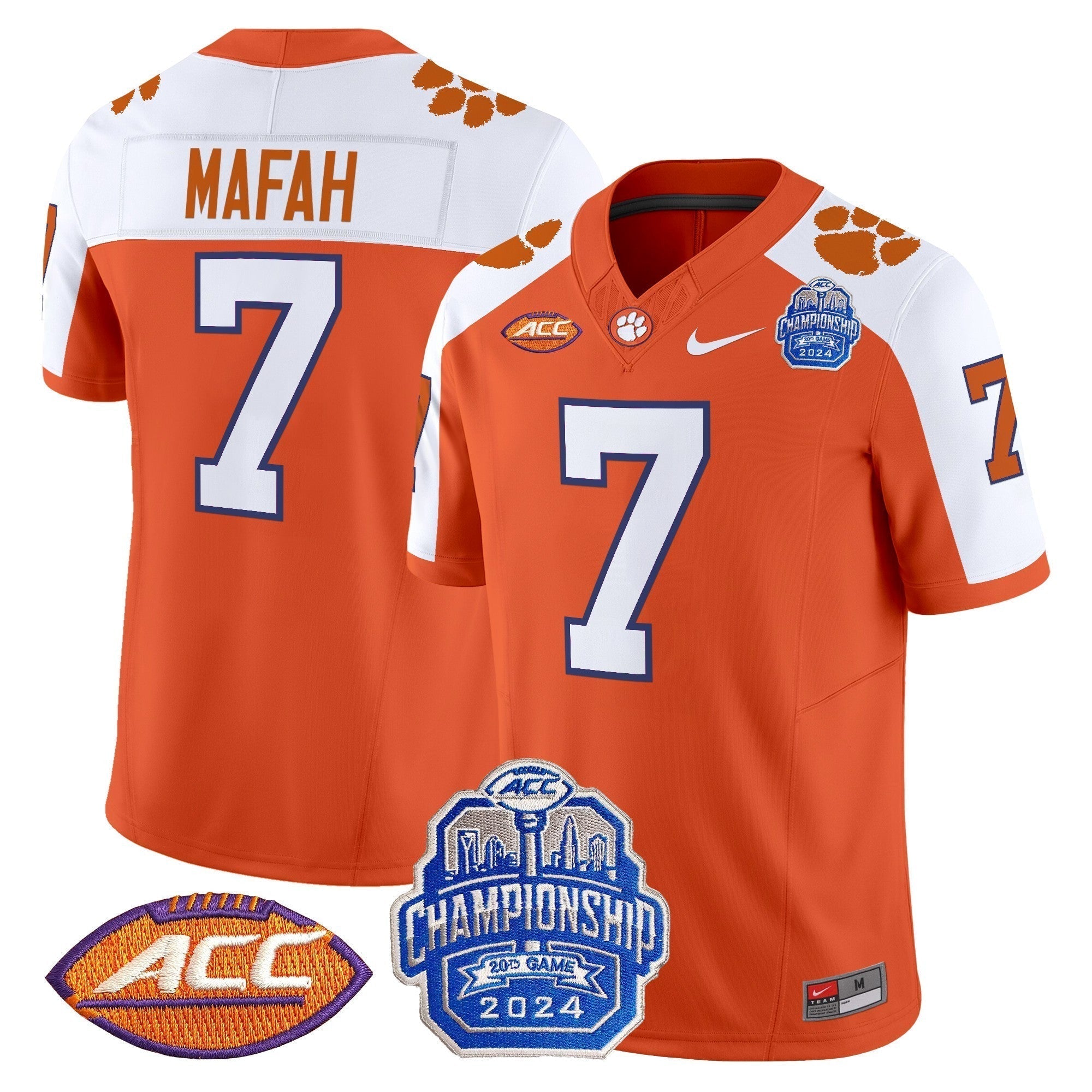 Men Clemson Tigers 2024 ACC Championship Patch Vapor Limited Jersey - All Stitched