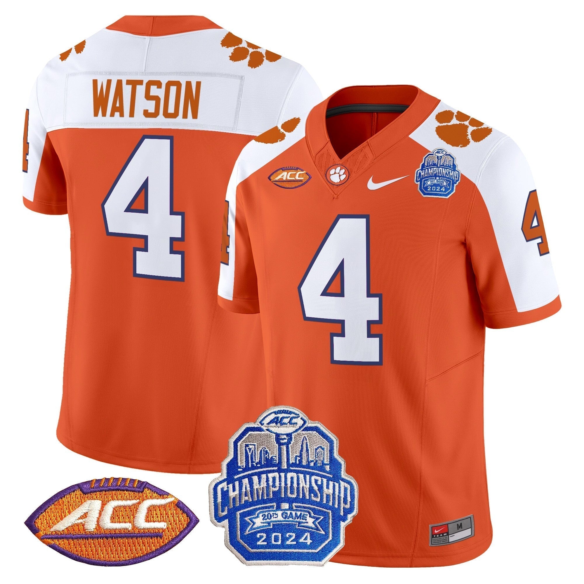 Men Clemson Tigers 2024 ACC Championship Patch Vapor Limited Jersey - All Stitched