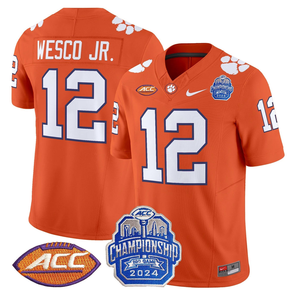 Men Clemson Tigers 2024 ACC Championship Patch Vapor Limited Jersey - All Stitched