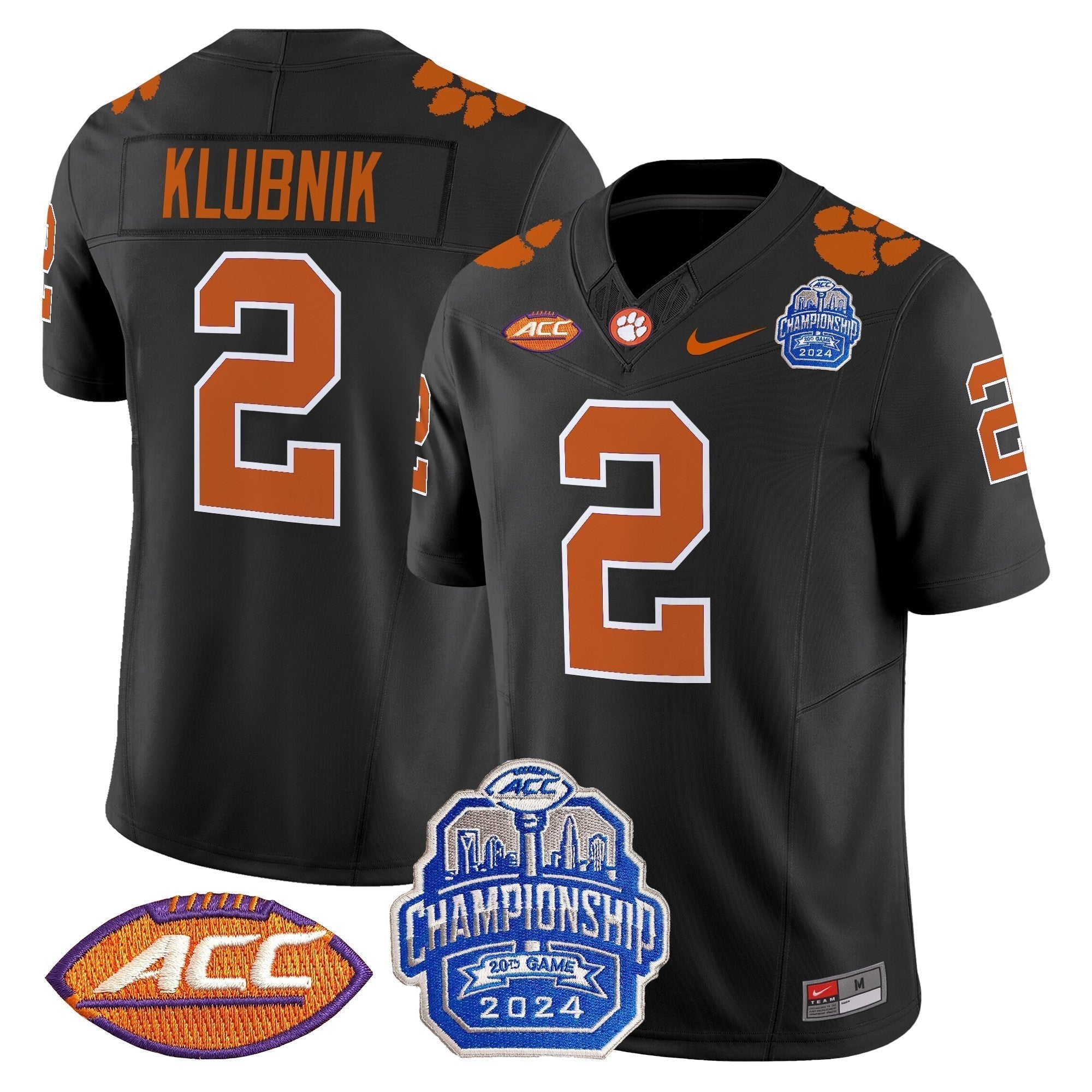 Men Clemson Tigers 2024 ACC Championship Patch Vapor Limited Jersey - All Stitched