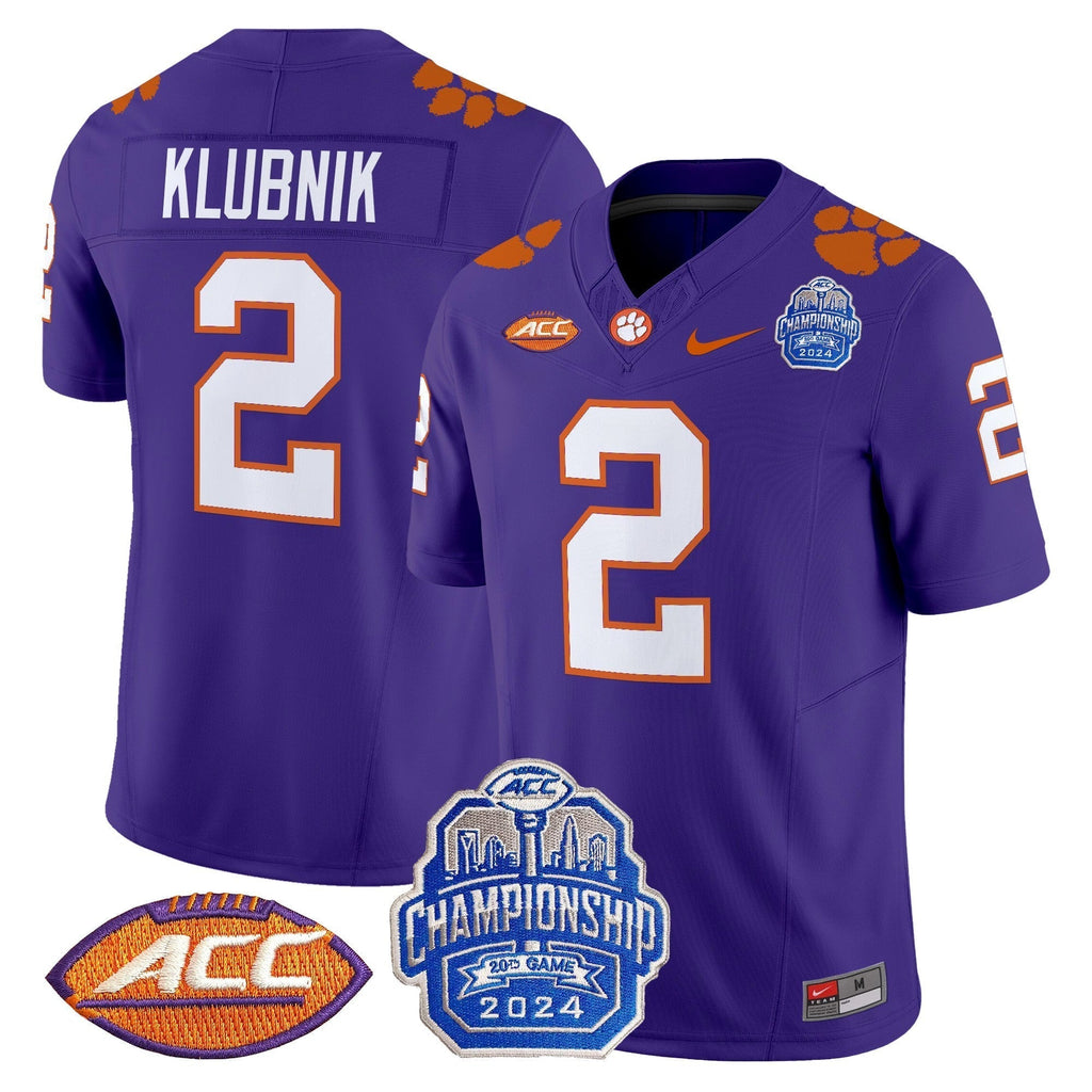 Men Clemson Tigers 2024 ACC Championship Patch Vapor Limited Jersey - All Stitched