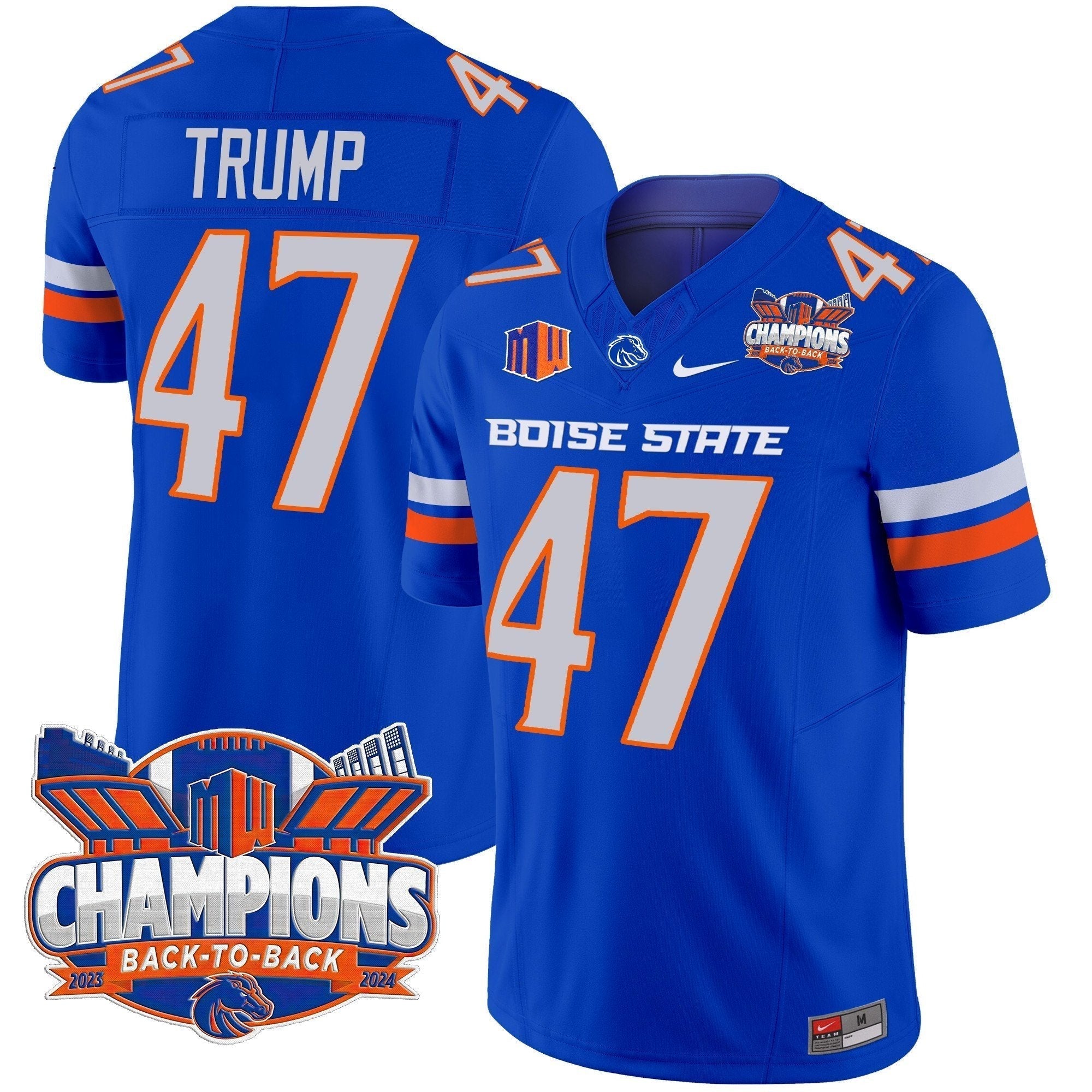 Men Boise State Broncos 2024 Back To Back Champions Vapor Limited Jersey - All Stitched