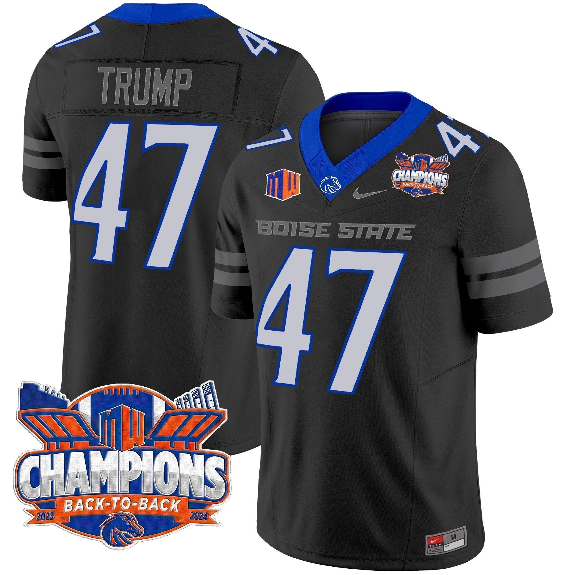 Men Boise State Broncos 2024 Back To Back Champions Vapor Limited Jersey - All Stitched