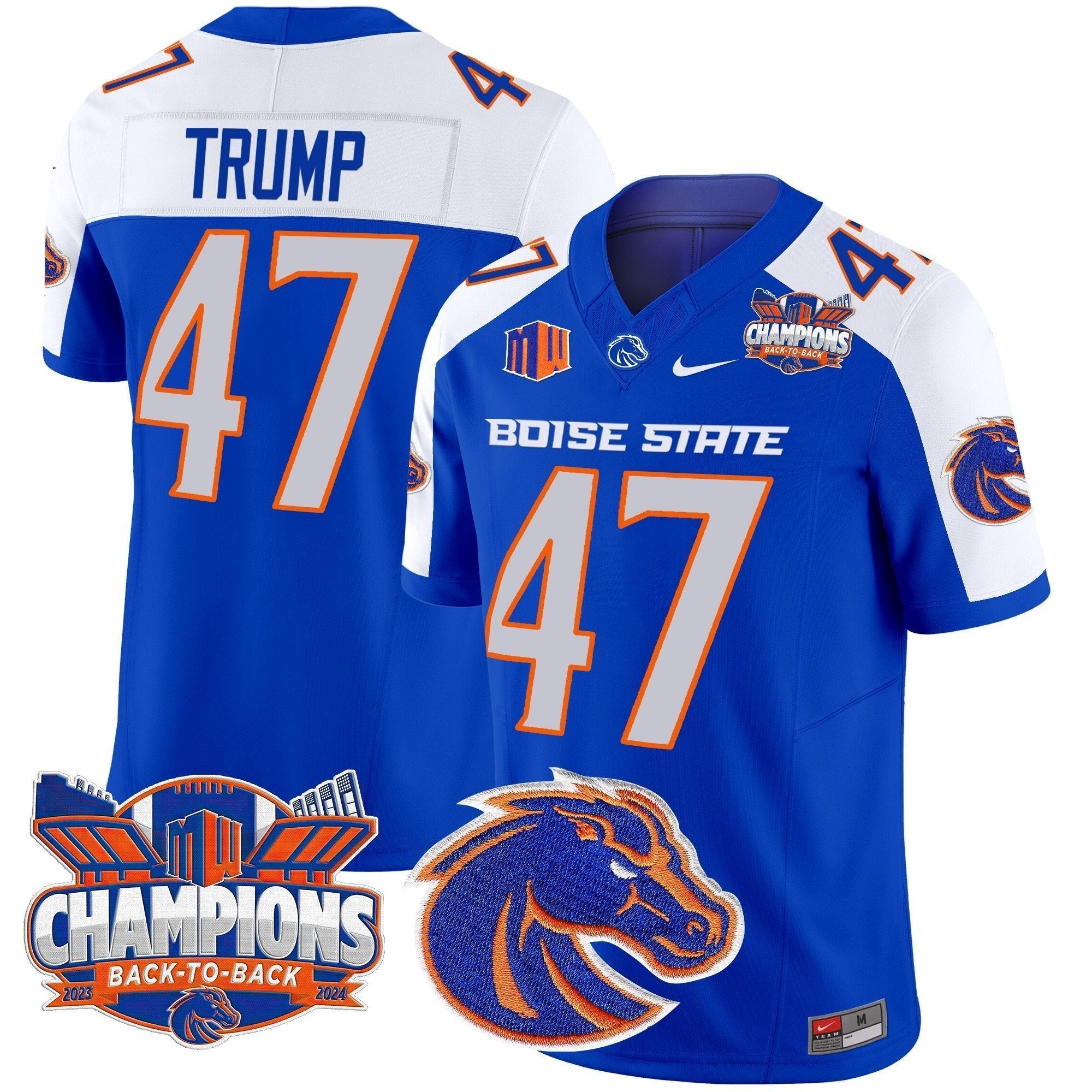 Men Boise State Broncos 2024 Back To Back Champions Vapor Limited Jersey - All Stitched