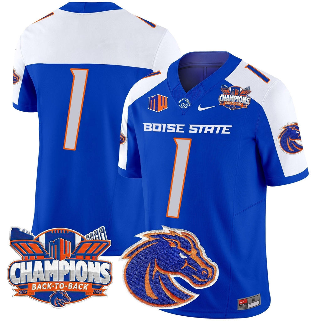 Men Boise State Broncos 2024 Back To Back Champions Vapor Limited Jersey - All Stitched
