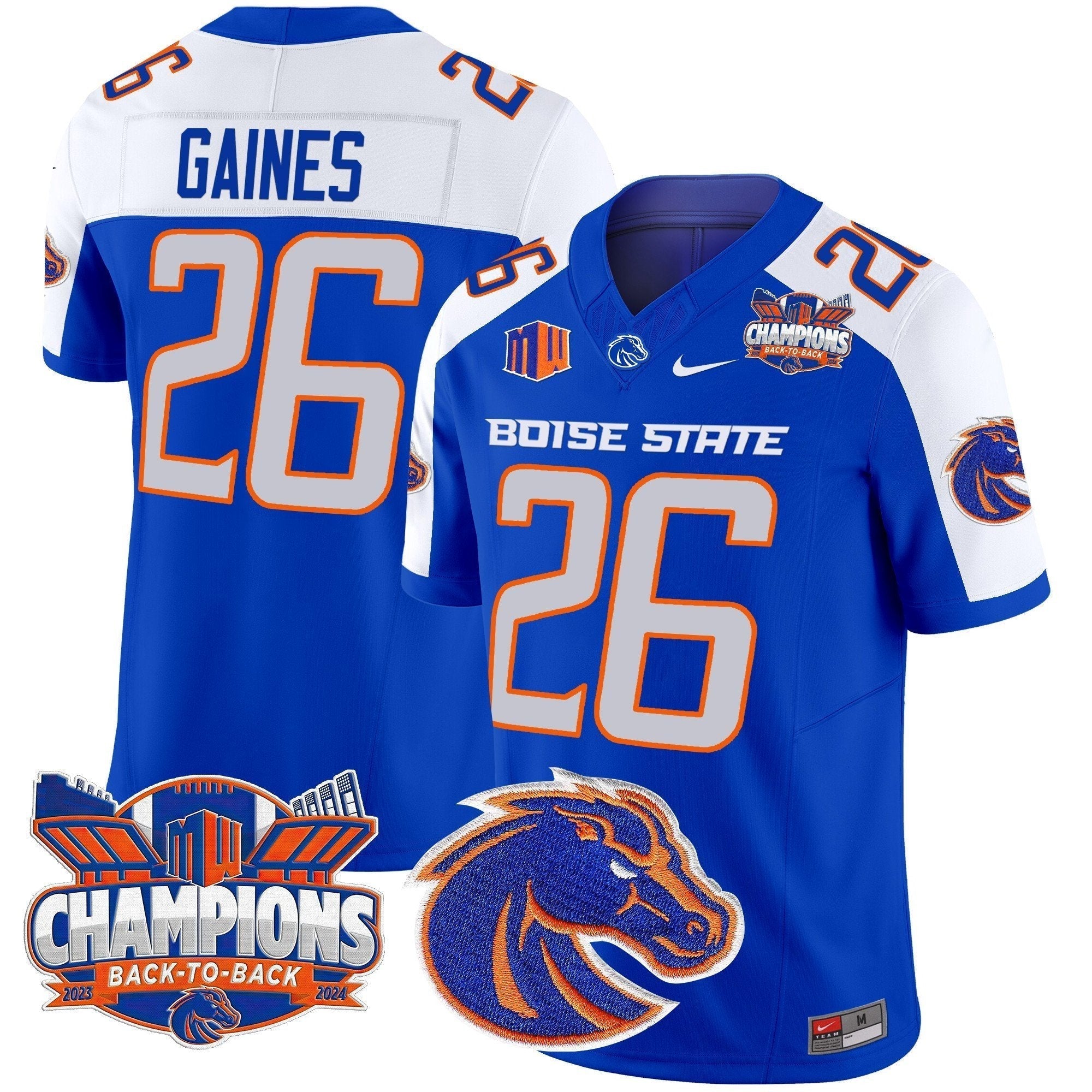 Men Boise State Broncos 2024 Back To Back Champions Vapor Limited Jersey - All Stitched
