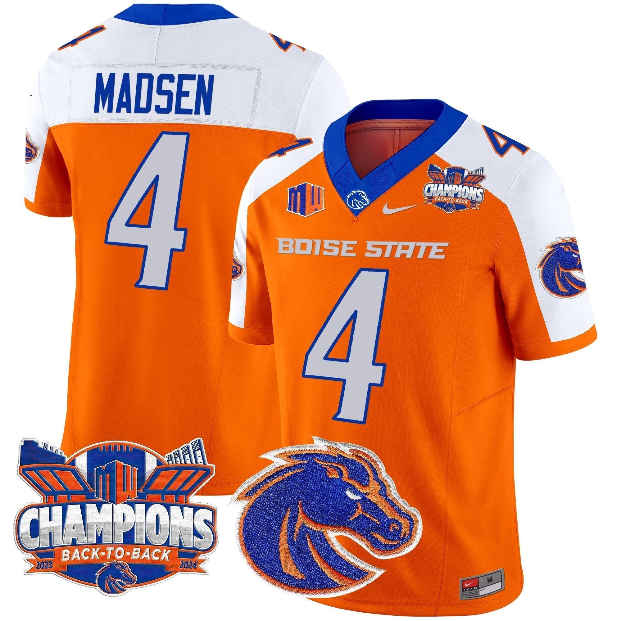Men Boise State Broncos 2024 Back To Back Champions Vapor Limited Jersey - All Stitched