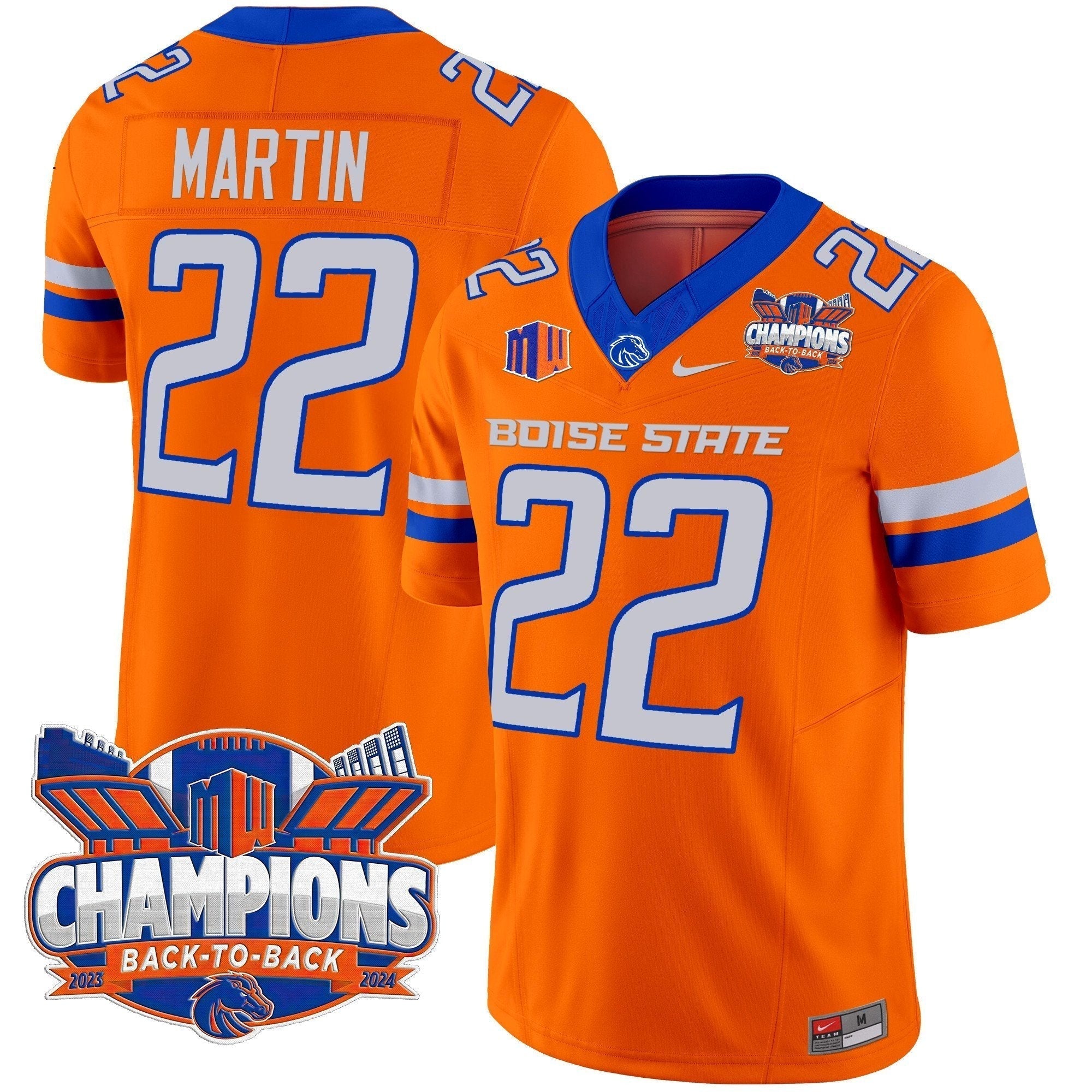Men Boise State Broncos 2024 Back To Back Champions Vapor Limited Jersey - All Stitched