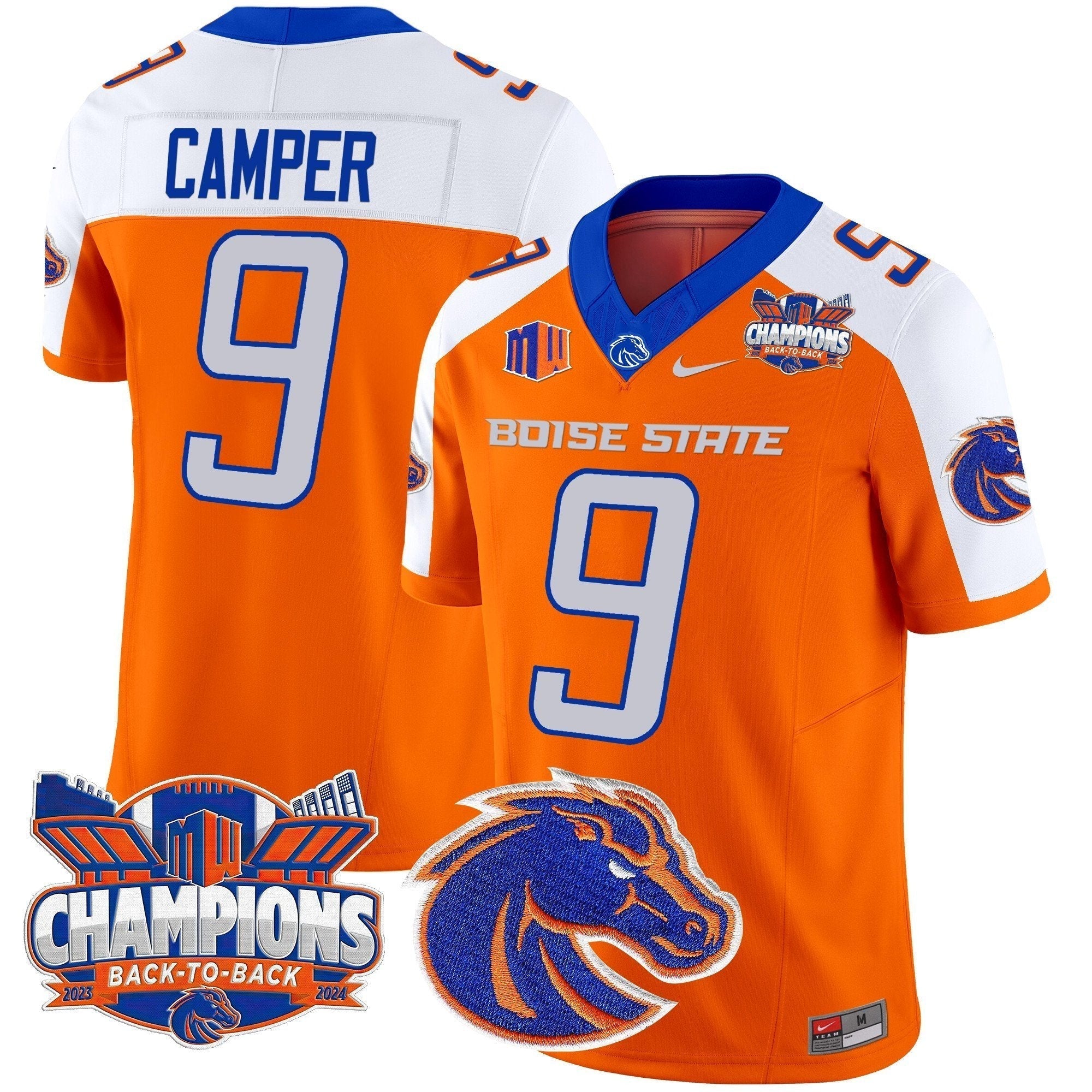 Men Boise State Broncos 2024 Back To Back Champions Vapor Limited Jersey - All Stitched