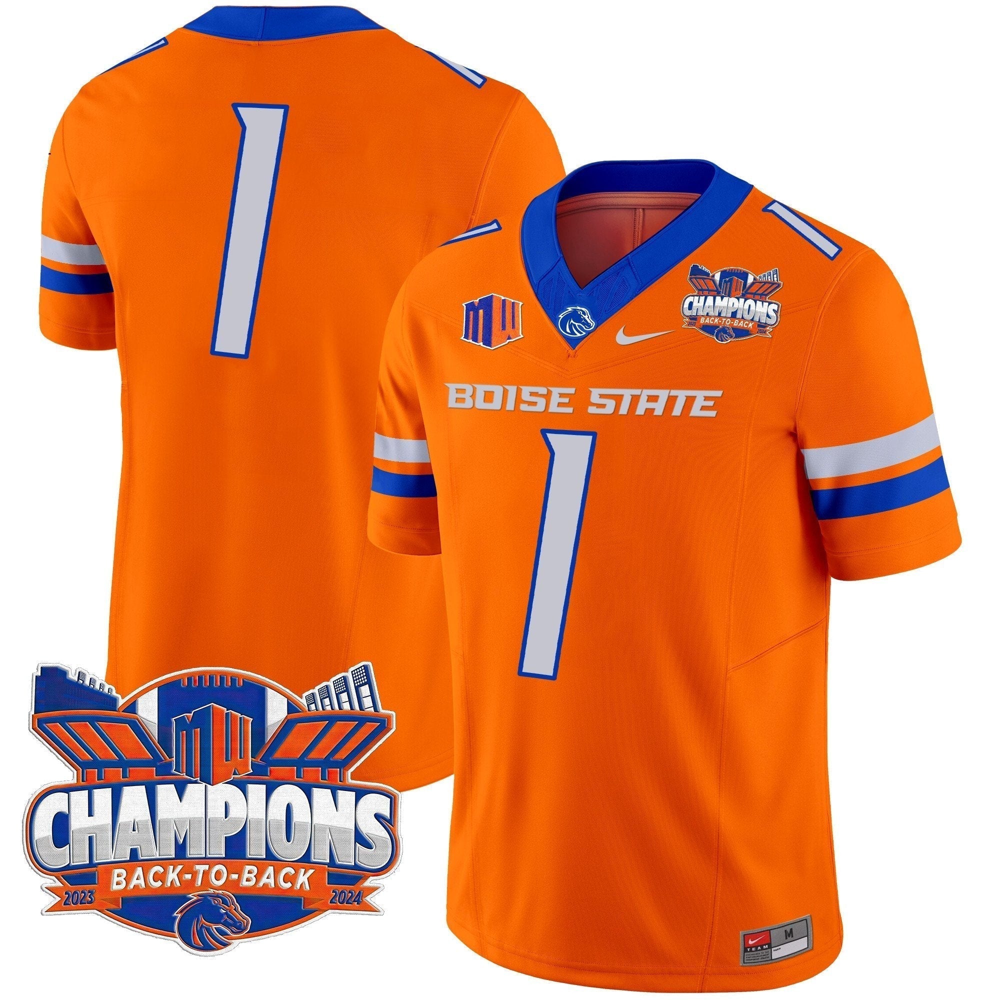 Men Boise State Broncos 2024 Back To Back Champions Vapor Limited Jersey - All Stitched