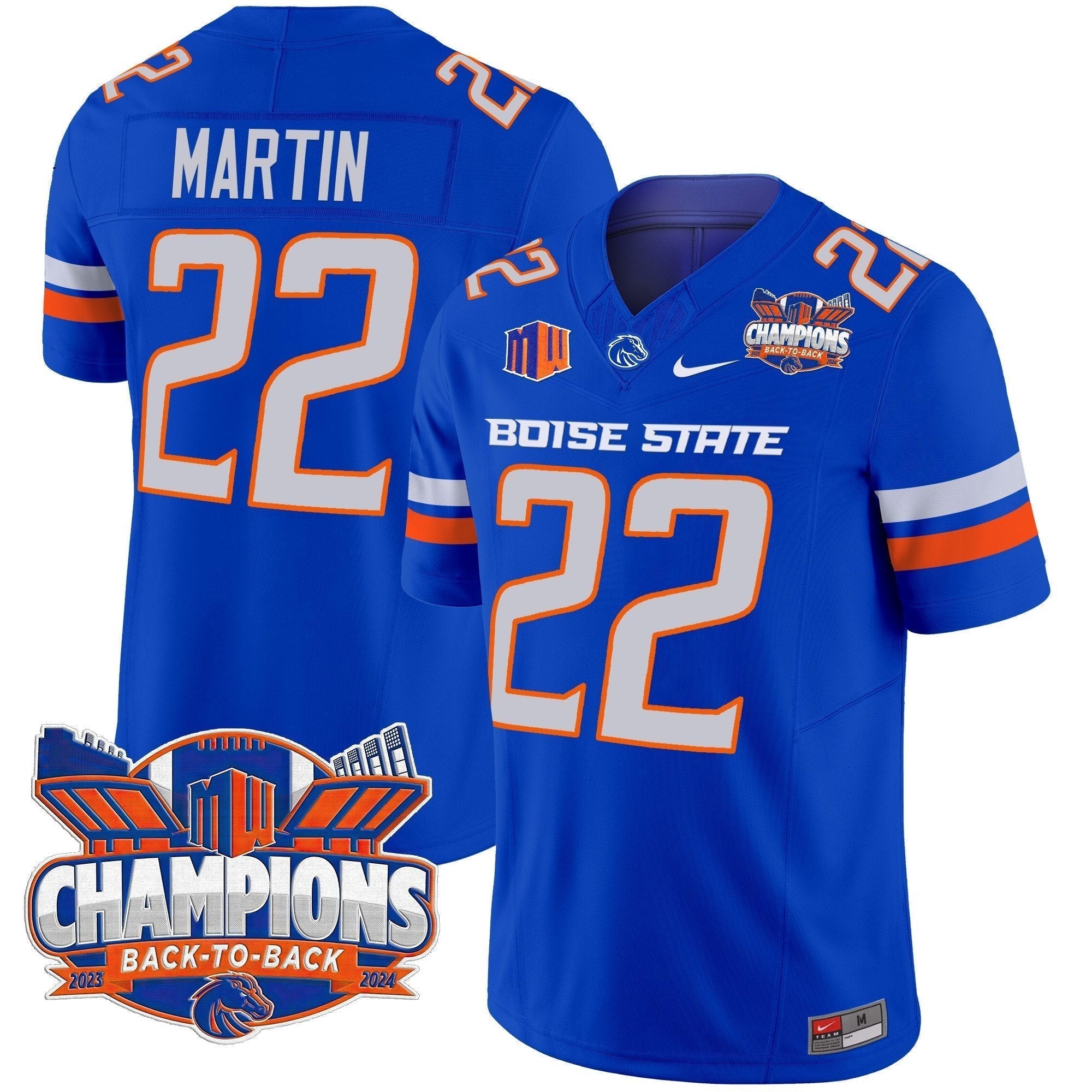 Men Boise State Broncos 2024 Back To Back Champions Vapor Limited Jersey - All Stitched