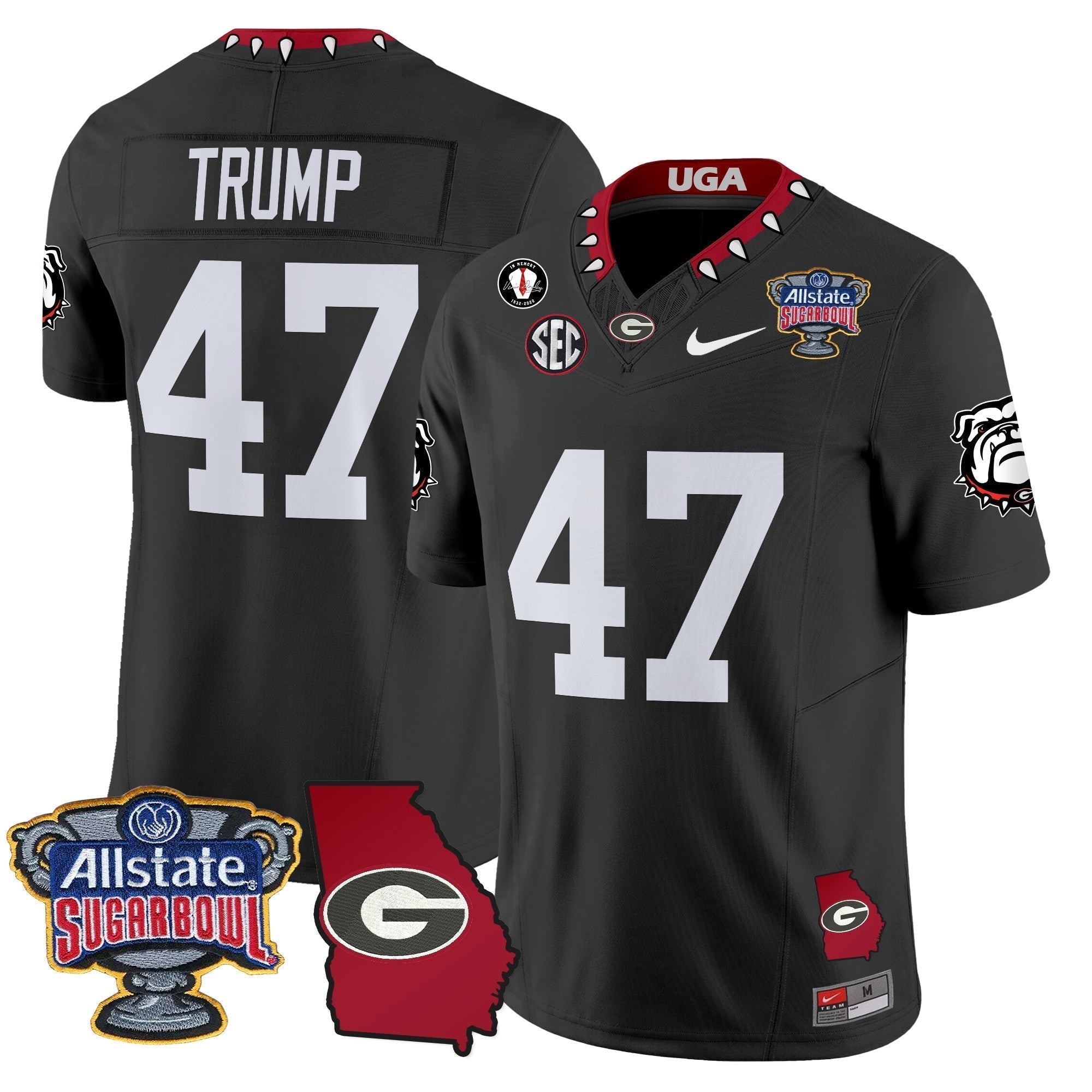 Men Georgia Bulldogs 2025 Sugar Bowl & Georgia Map Patch Vapor Limited Jersey - All Stitched