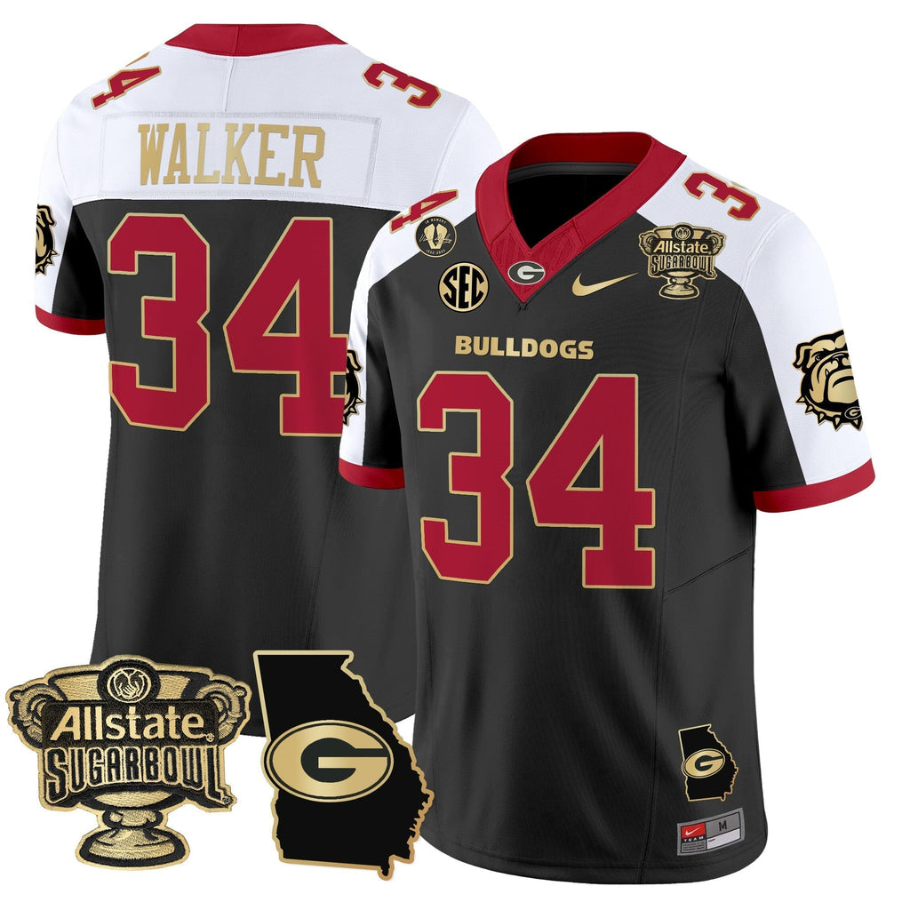 Men Georgia Bulldogs 2025 Sugar Bowl & Georgia Map Patch Vapor Limited Jersey - All Stitched