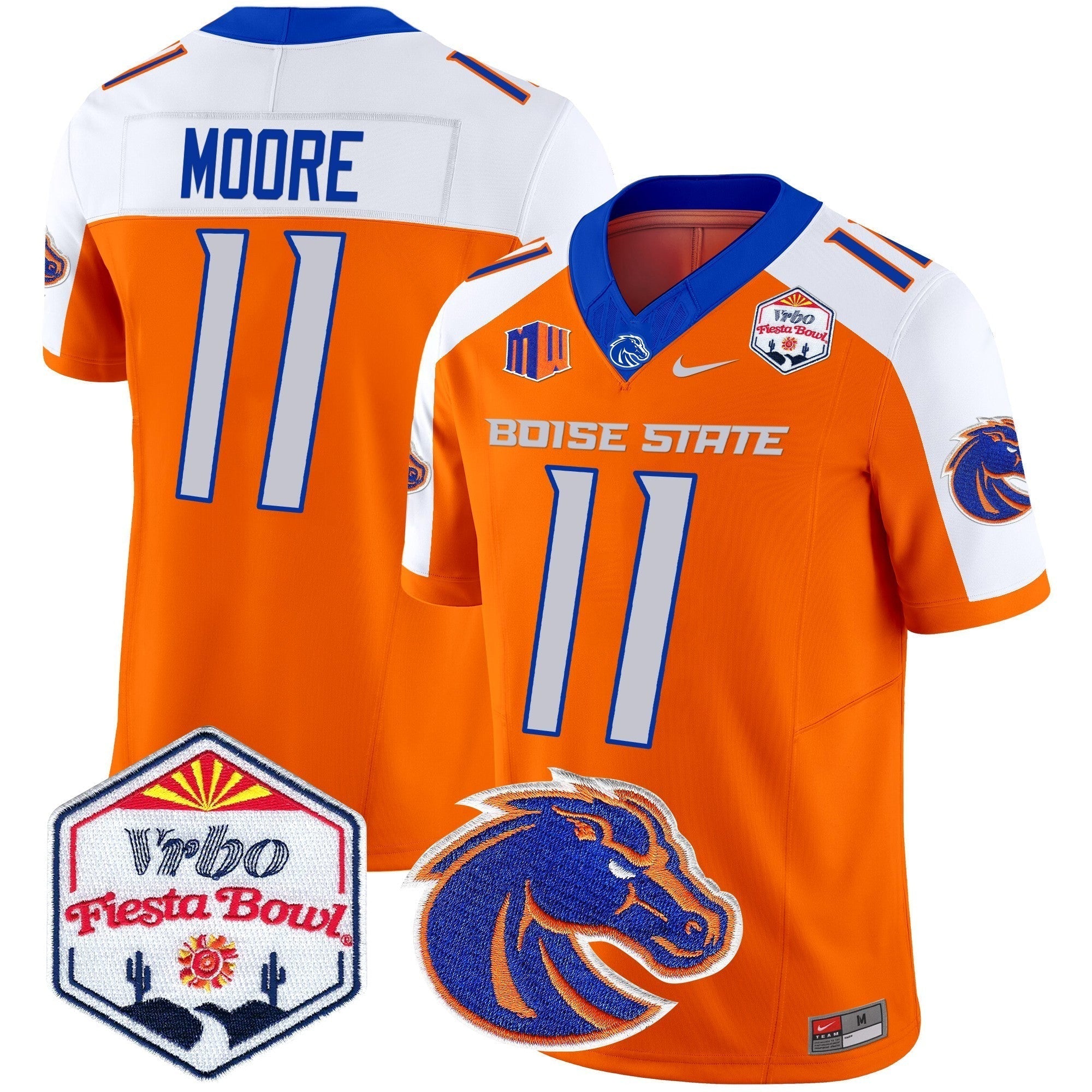 Men Boise State Broncos 2024 The Fiesta Bowl Patch Vapor Limited Jersey - All Stitched