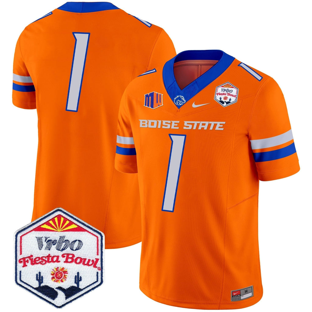Men Boise State Broncos 2025 The Fiesta Bowl Patch Vapor Limited Jersey - All Stitched