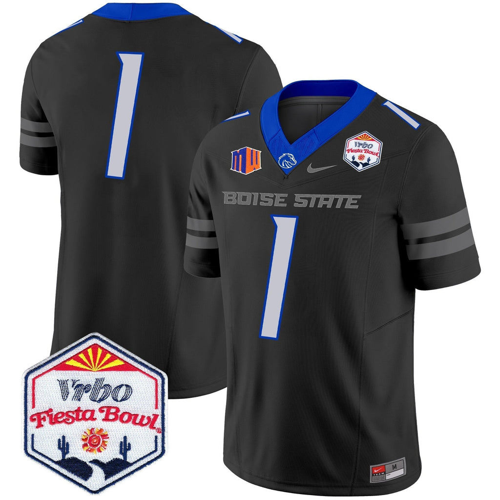 Men Boise State Broncos 2024 The Fiesta Bowl Patch Vapor Limited Jersey - All Stitched