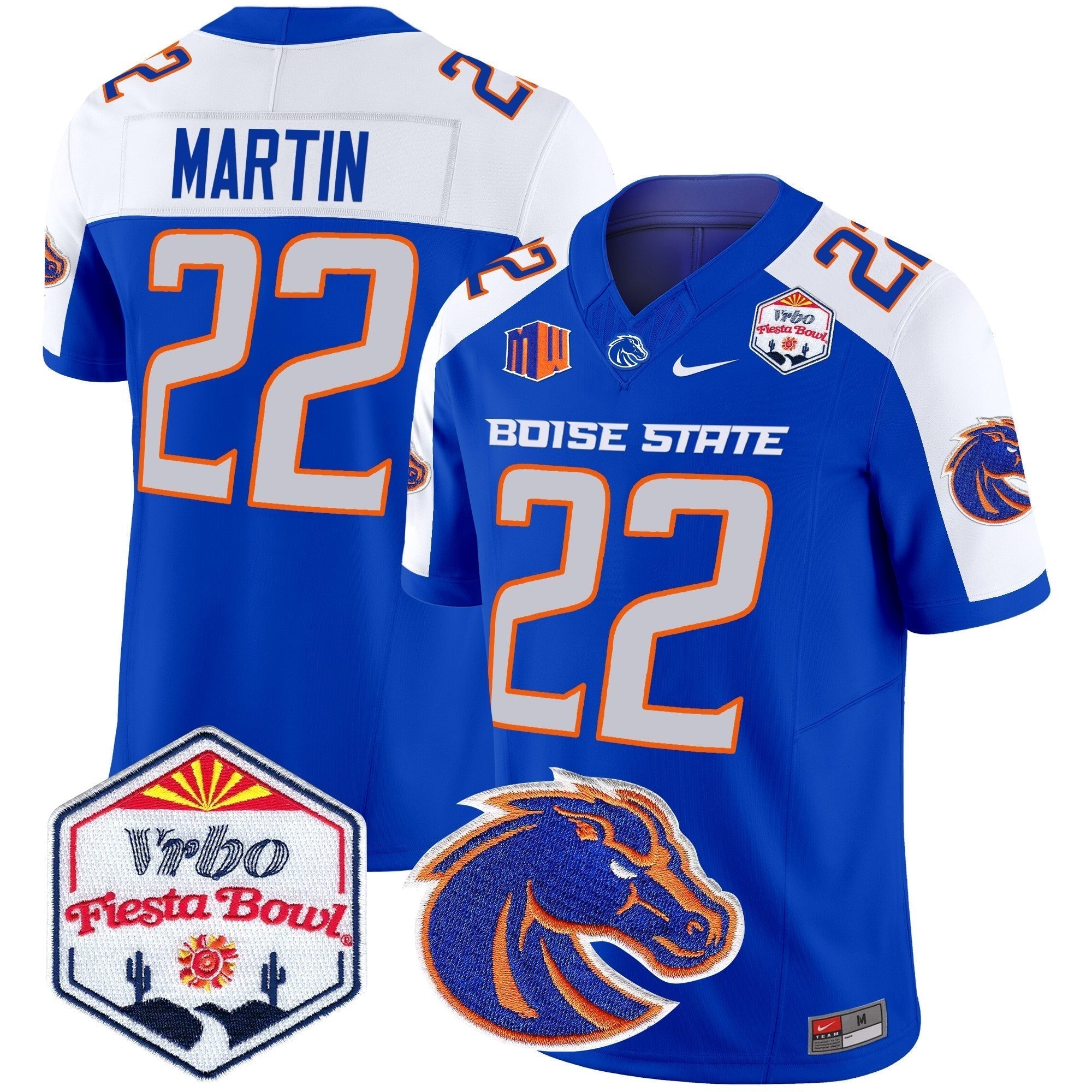 Men Boise State Broncos 2024 The Fiesta Bowl Patch Vapor Limited Jersey - All Stitched