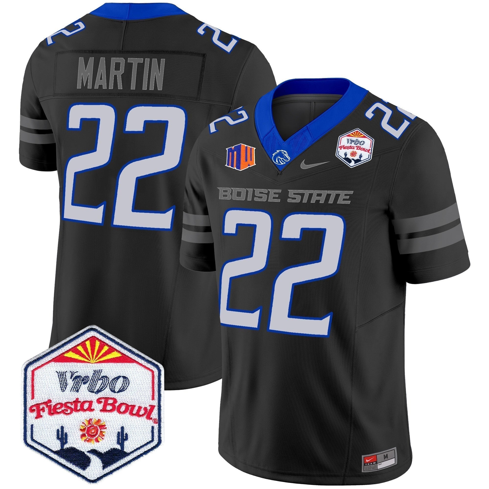 Men Boise State Broncos 2024 The Fiesta Bowl Patch Vapor Limited Jersey - All Stitched