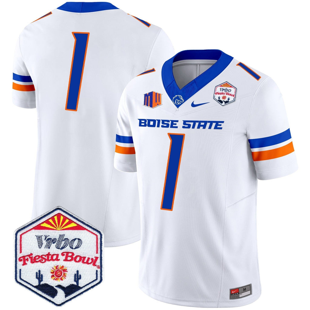 Men Boise State Broncos 2025 The Fiesta Bowl Patch Vapor Limited Jersey - All Stitched