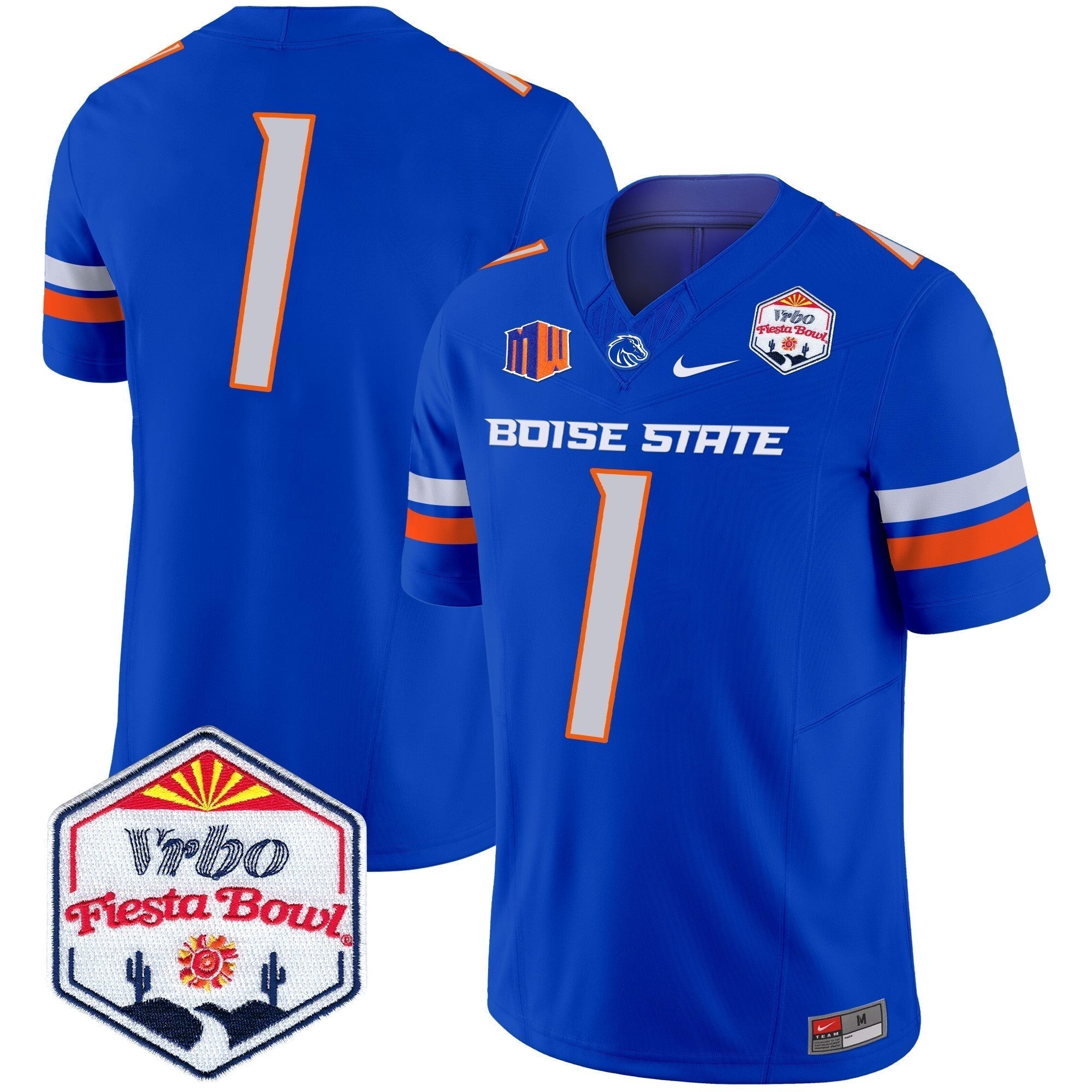 Men Boise State Broncos 2025 The Fiesta Bowl Patch Vapor Limited Jersey - All Stitched