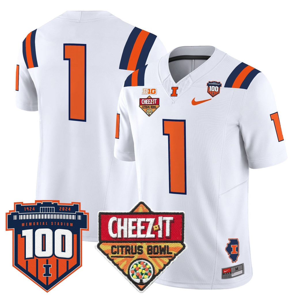 Men Illinois Fighting Illini 2025 Cheez-It Citrus Bowl Patch Vapor Limited Jersey - All Stitched