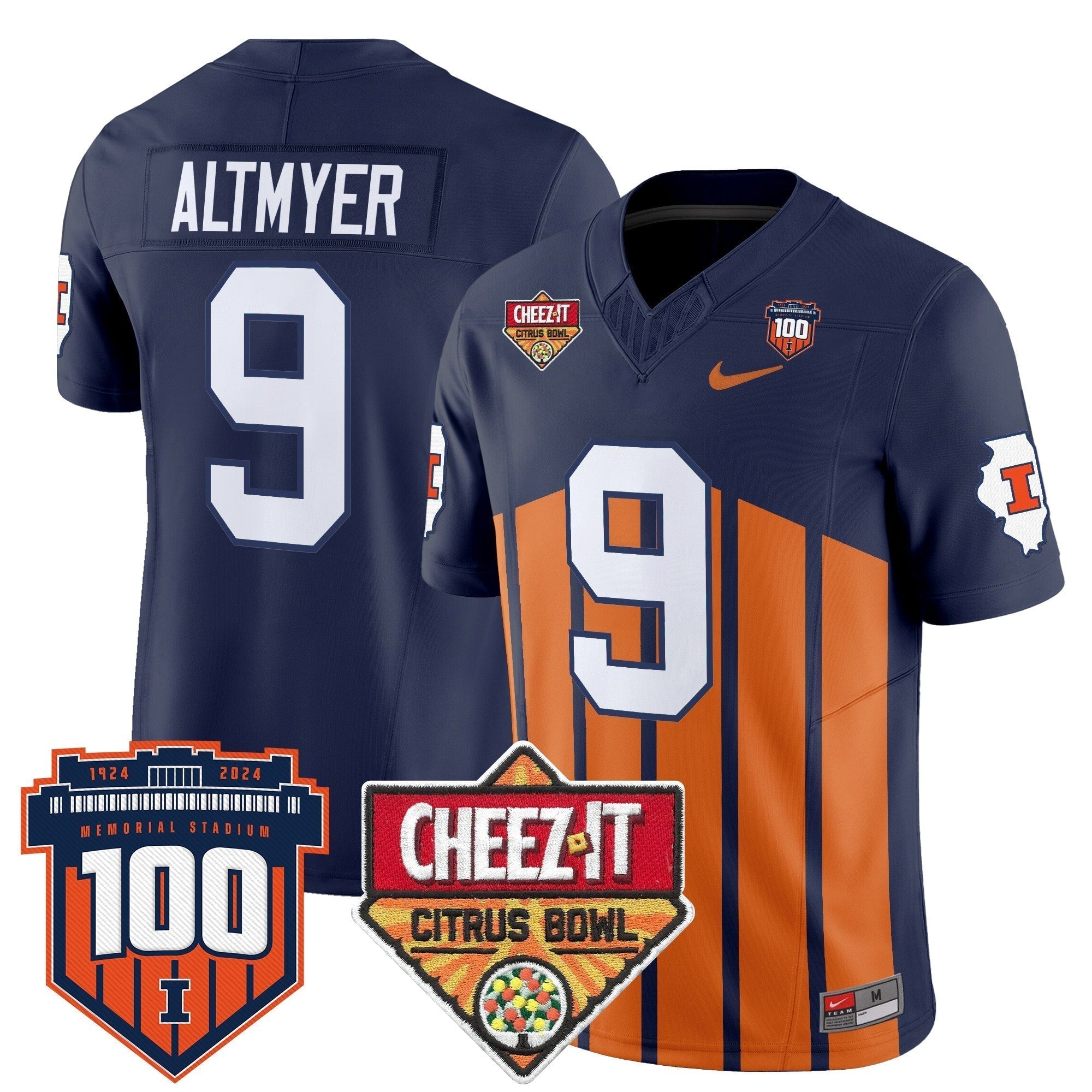 Men Illinois Fighting Illini 2025 Cheez-It Citrus Bowl Patch Vapor Limited Jersey - All Stitched