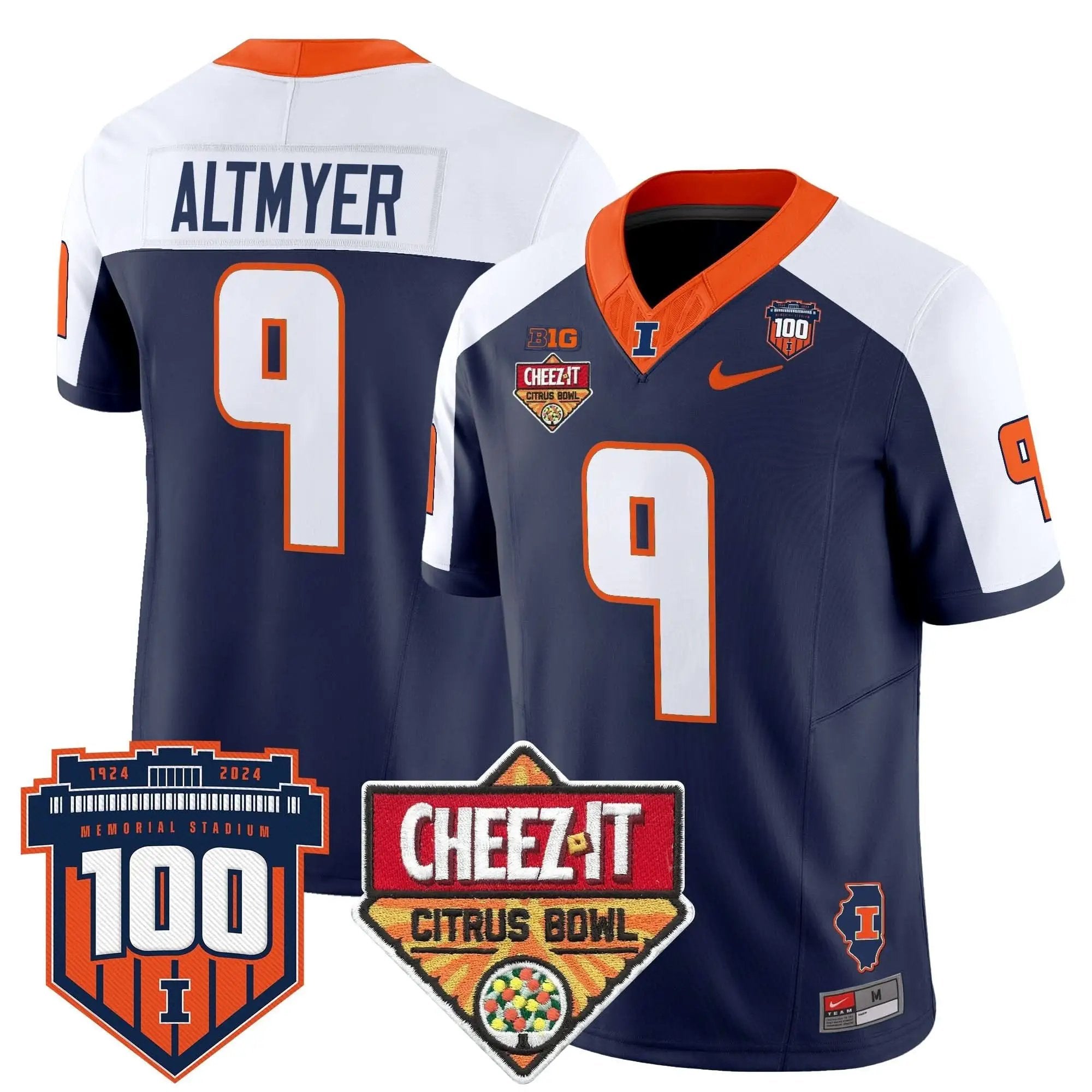 Men Illinois Fighting Illini 2025 Football Cheez-It Citrus Bowl Patch Vapor Limited Jersey