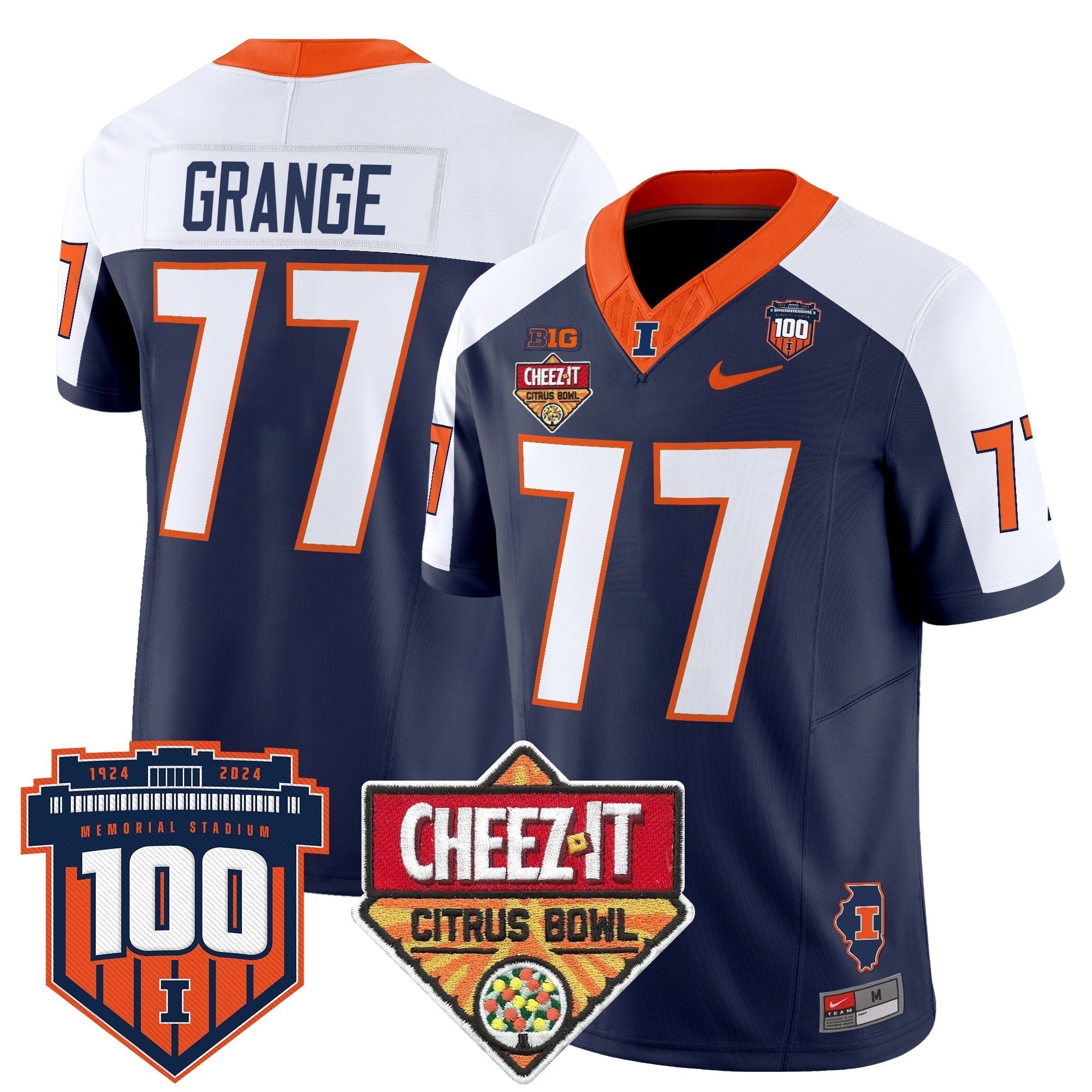 Men Illinois Fighting Illini 2025 Cheez-It Citrus Bowl Patch Vapor Limited Jersey - All Stitched