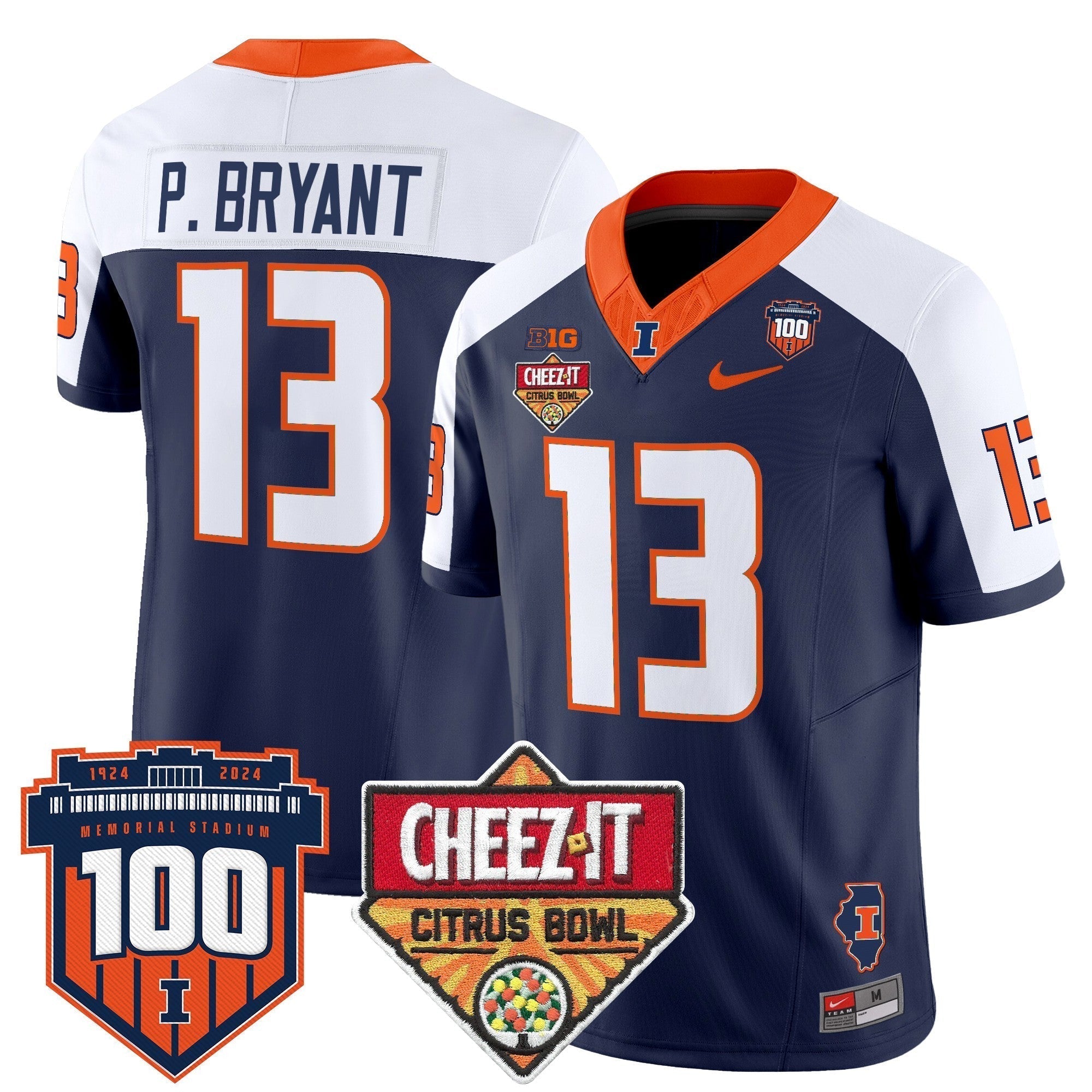 Men Illinois Fighting Illini 2025 Cheez-It Citrus Bowl Patch Vapor Limited Jersey - All Stitched
