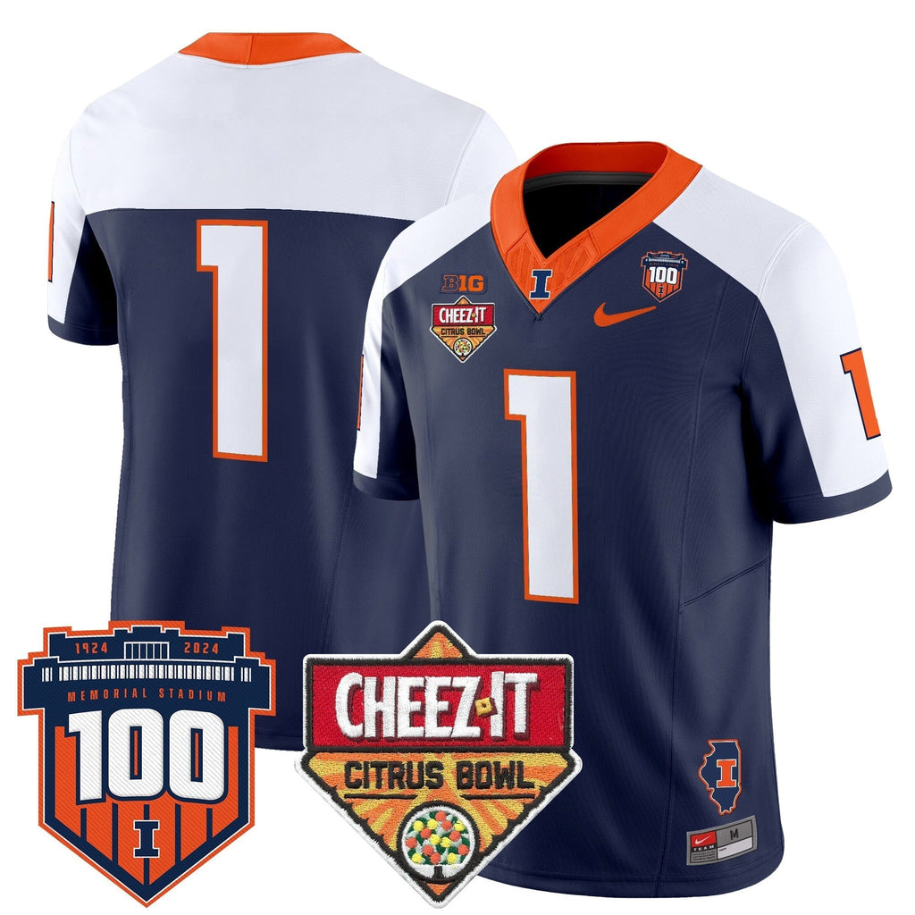 Men Illinois Fighting Illini 2025 Cheez-It Citrus Bowl Patch Vapor Limited Jersey - All Stitched