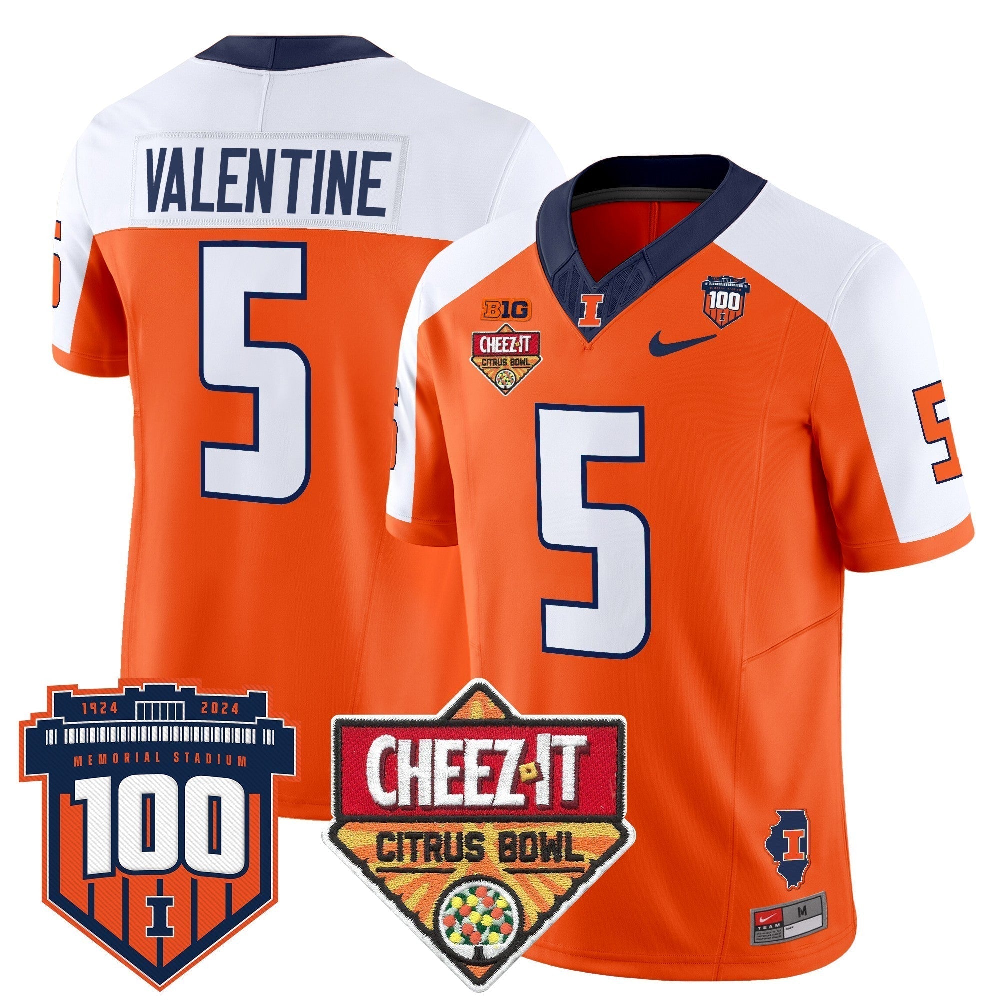 Men Illinois Fighting Illini 2025 Cheez-It Citrus Bowl Patch Vapor Limited Jersey - All Stitched