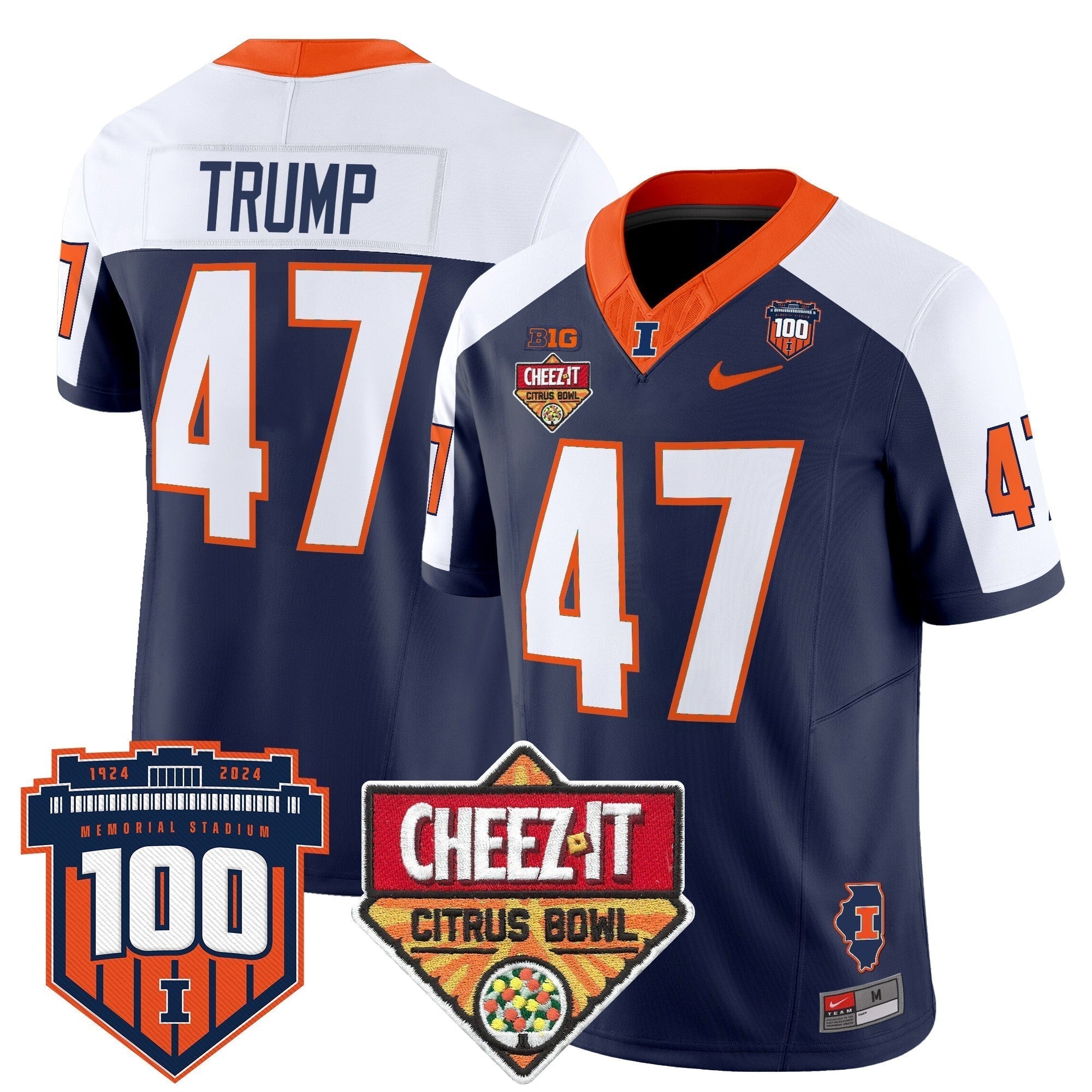 Men Illinois Fighting Illini 2025 Cheez-It Citrus Bowl Patch Vapor Limited Jersey - All Stitched